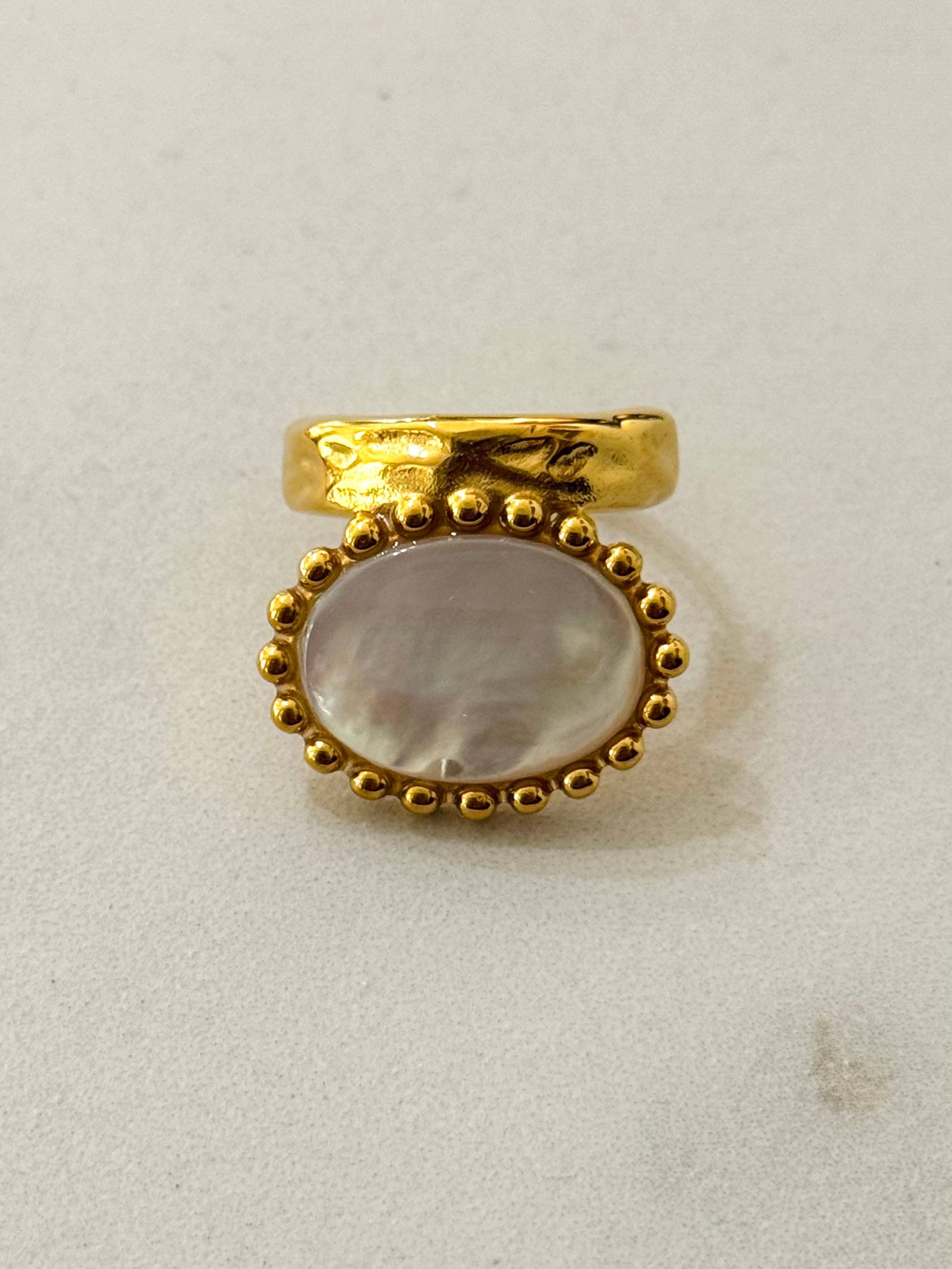 Izan Stainless Steel Ring w Mineral Stones - Out of the Blue