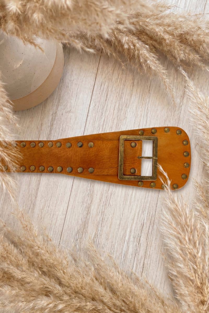 NOX Light Brown Leather Sash Belt - Out of the Blue
