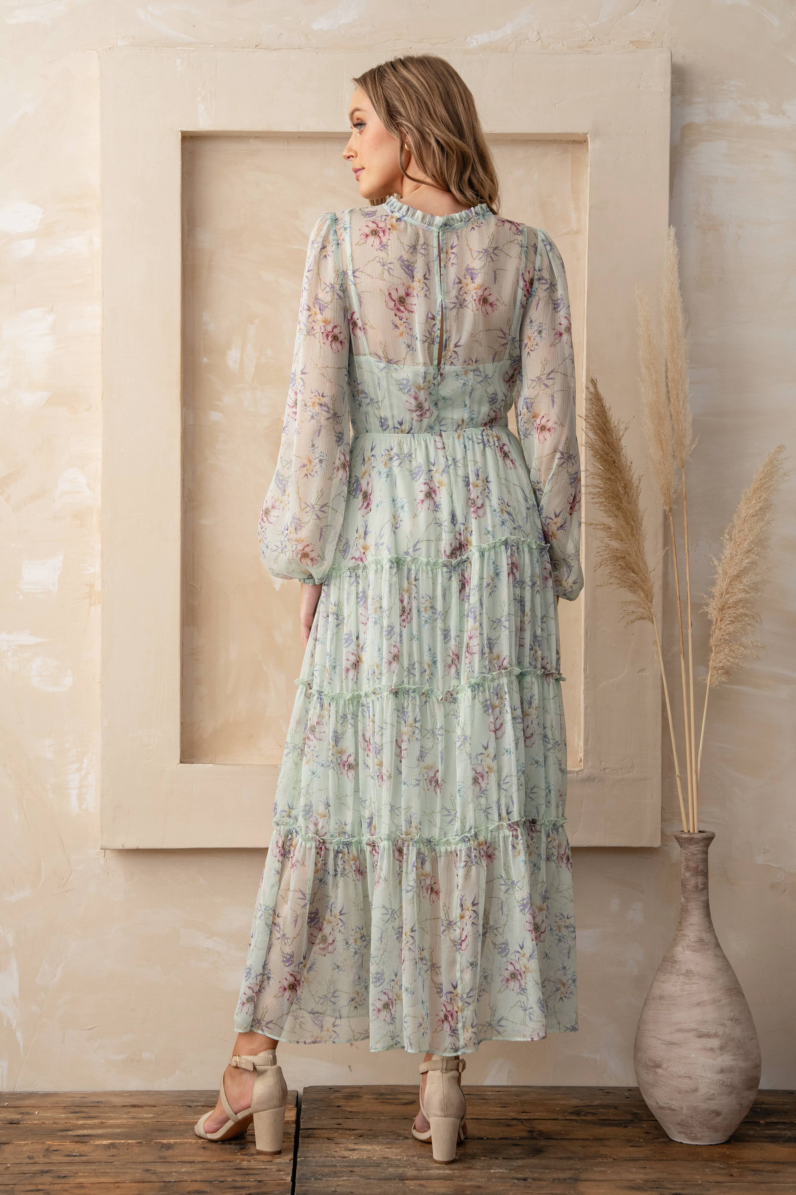 FLORAL LONGSLEEVE DRESS - Out of the Blue