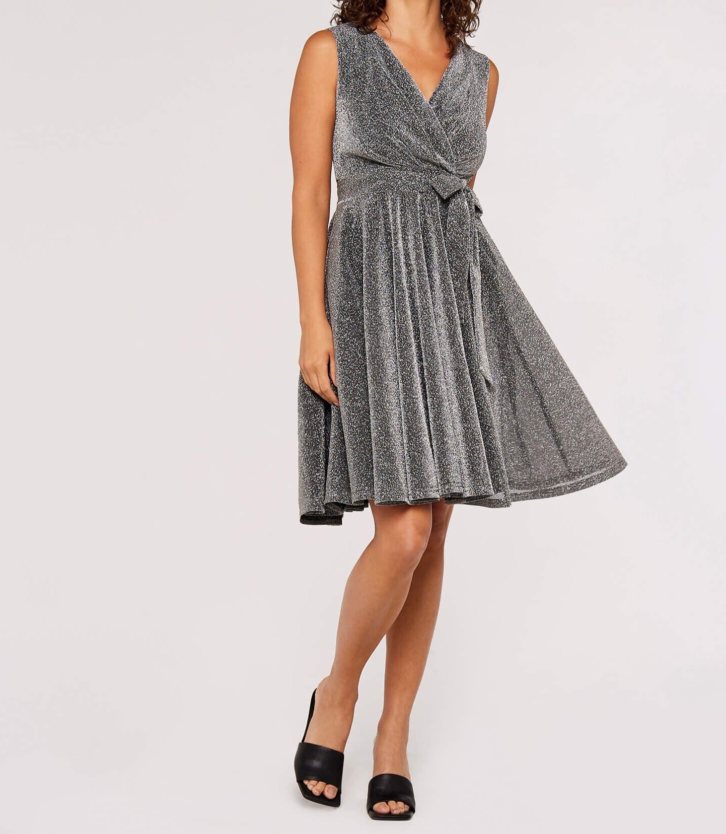 Metallic Pleat Dress - Out of the Blue