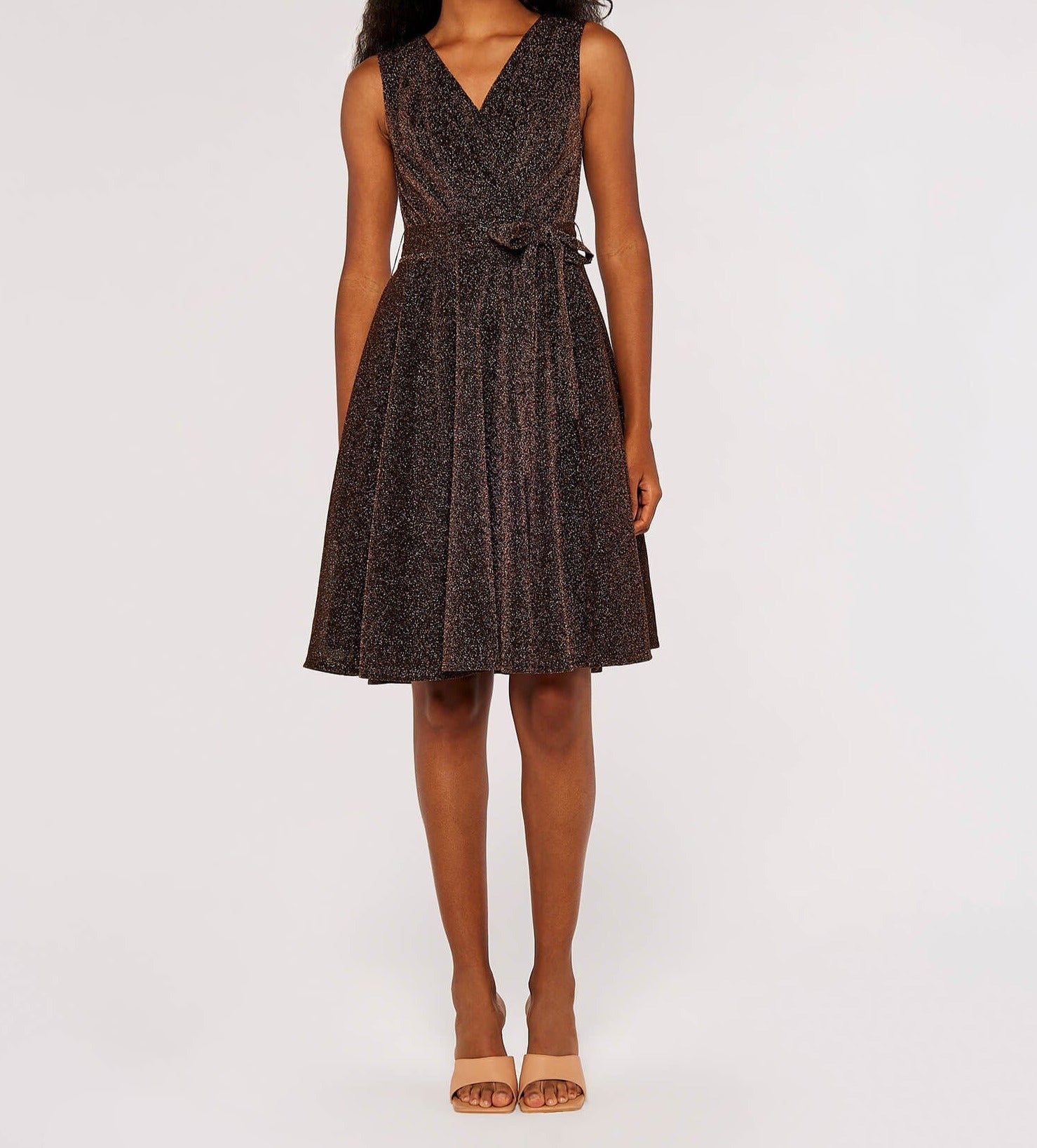 Metallic Pleat Dress - Out of the Blue