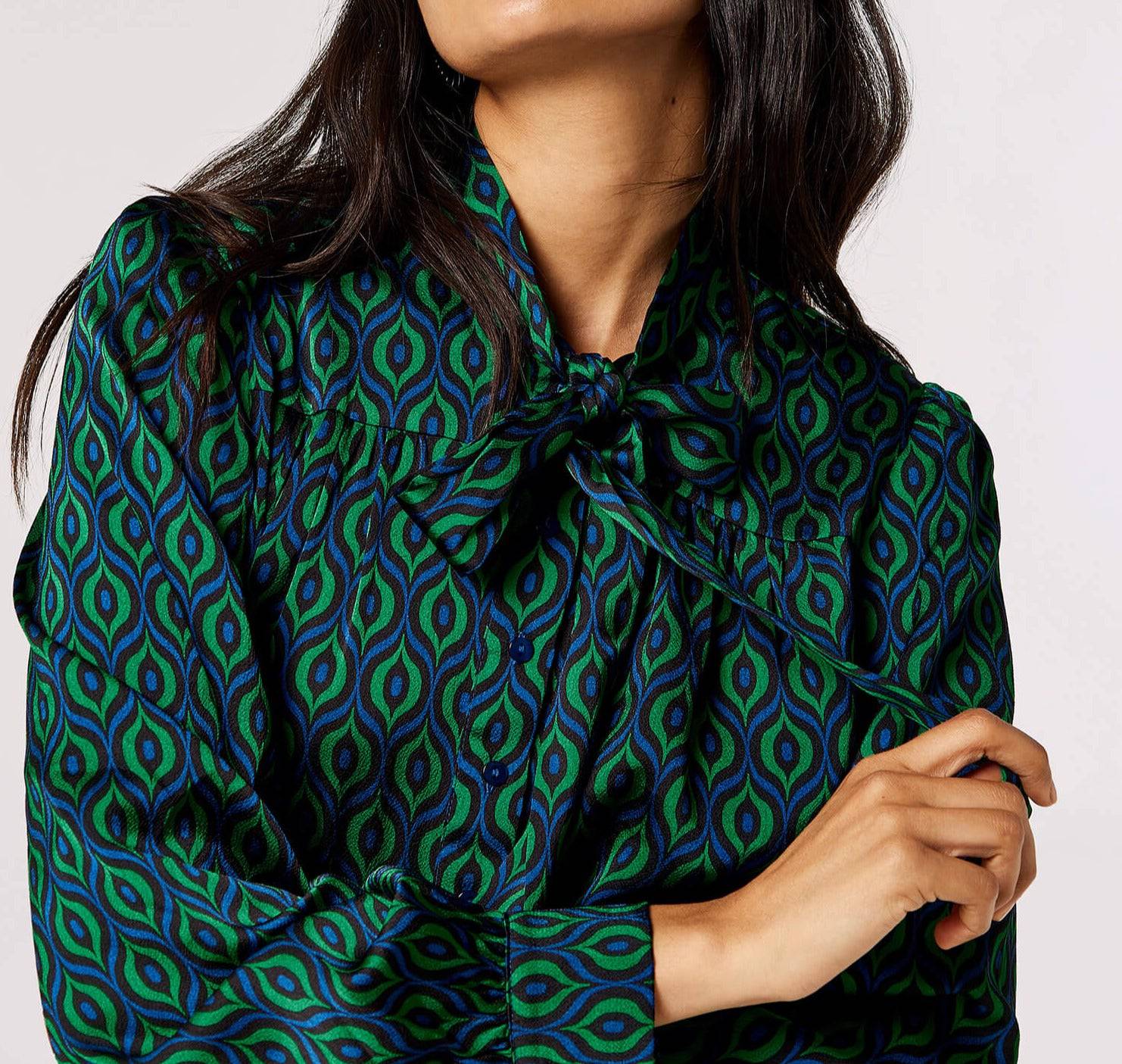 Geo print Blouse - Out of the Blue