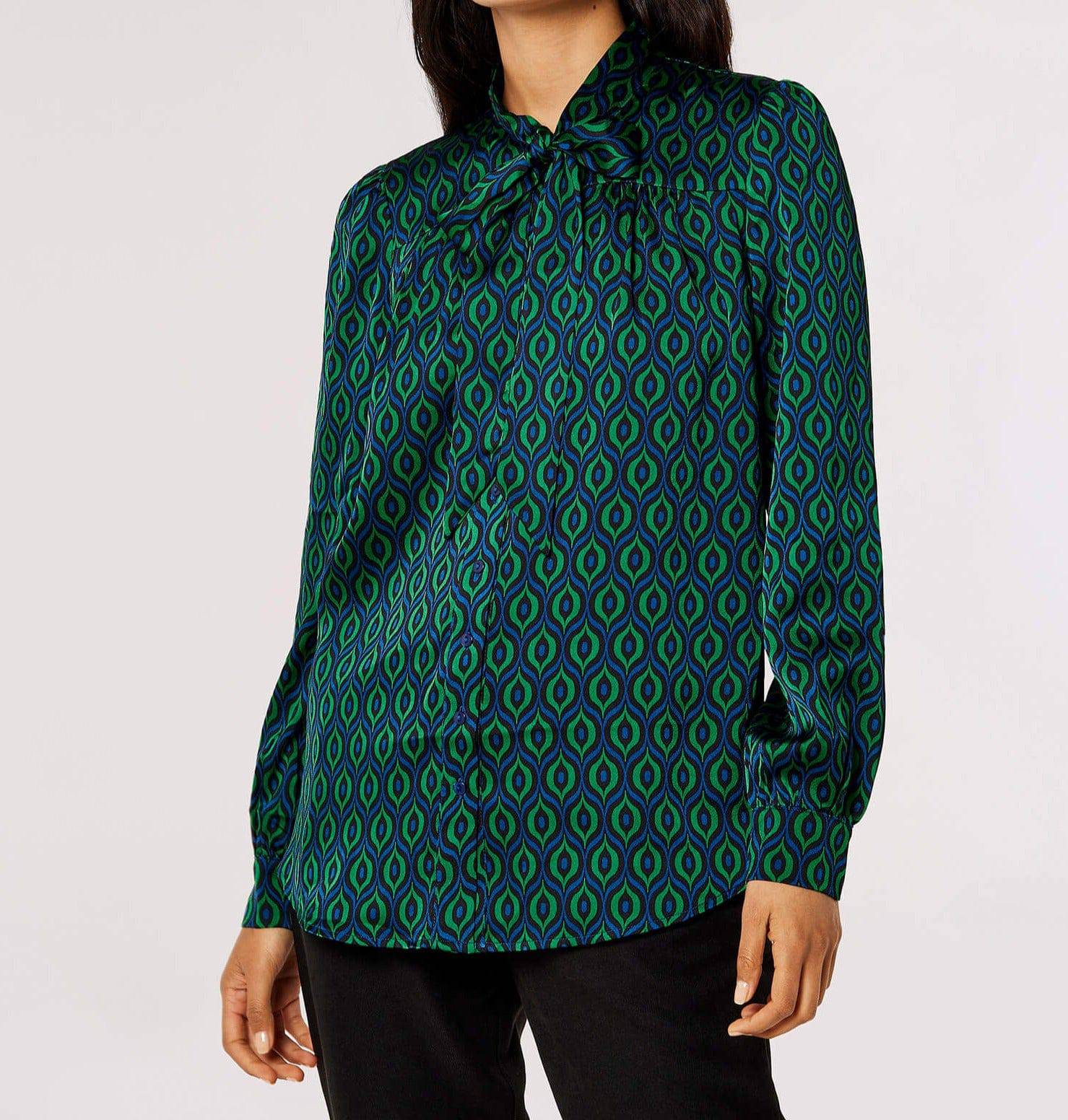 Geo print Blouse - Out of the Blue