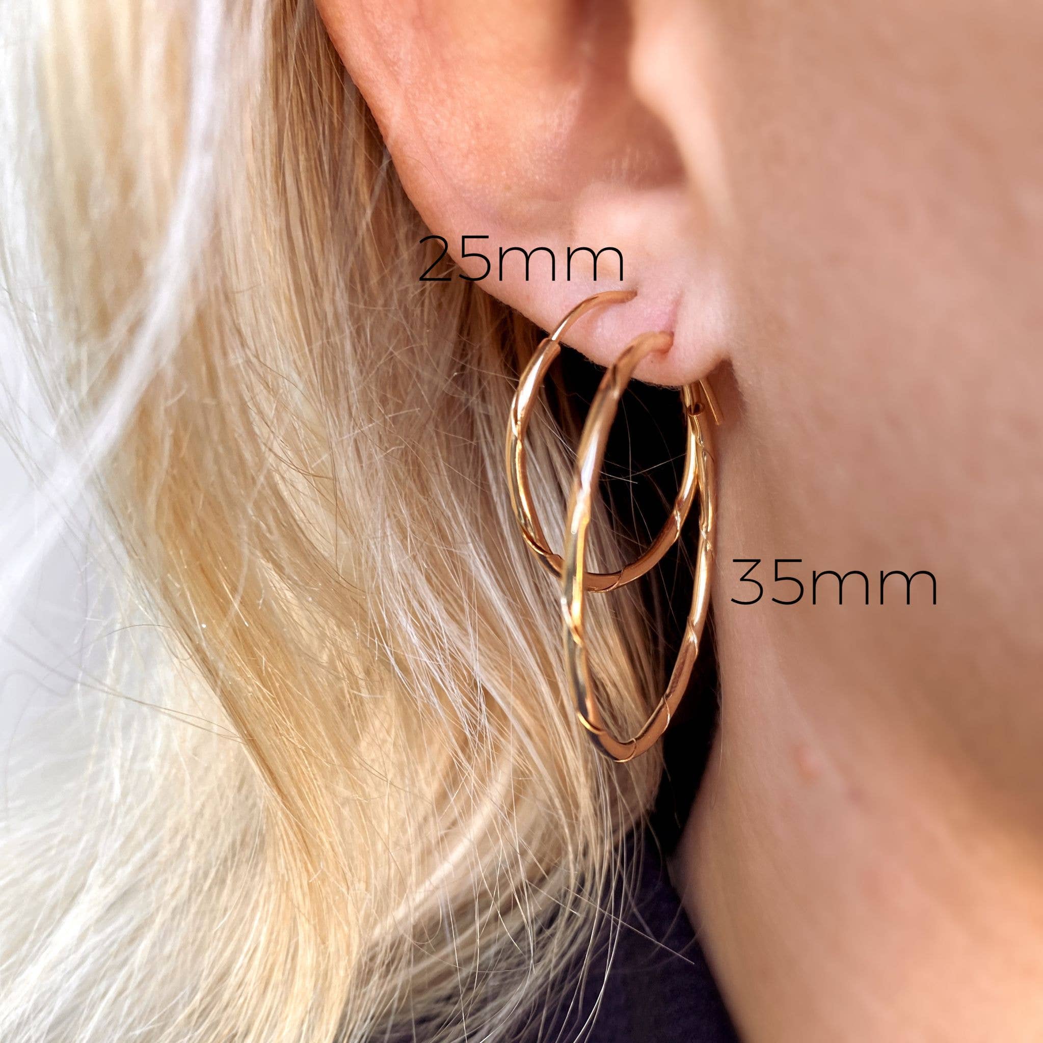 18k Gold Filled Continuous Twisted Hoops