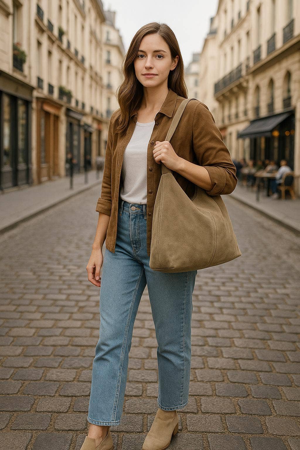 Silvia Suede Leather Bag - Out of the Blue