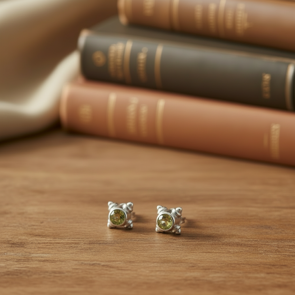 Peridot Sterling Silver Stud