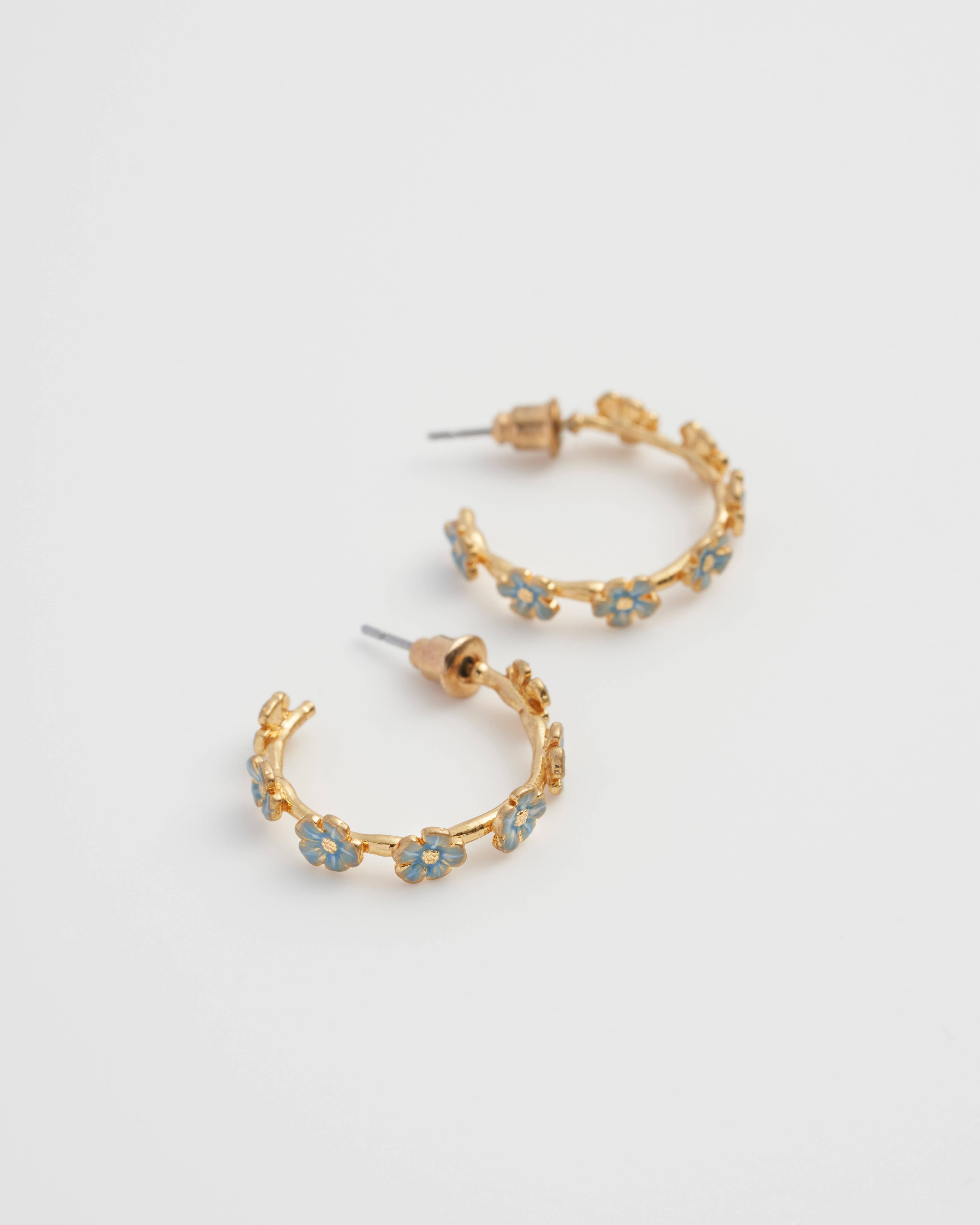 Forget-Me-Not Hoops