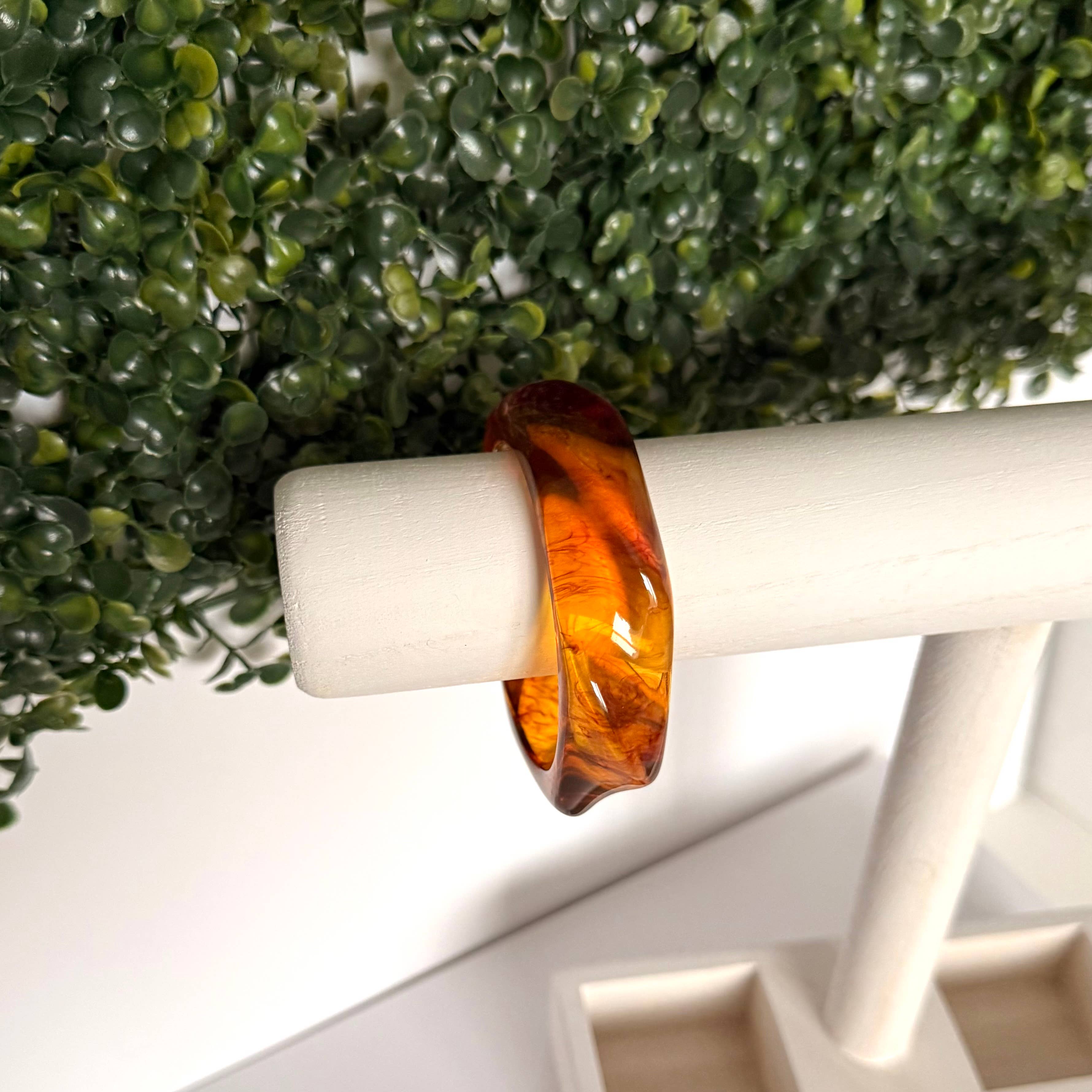 Acrylic Wave Bangle Jewellery Amber - Out of the Blue