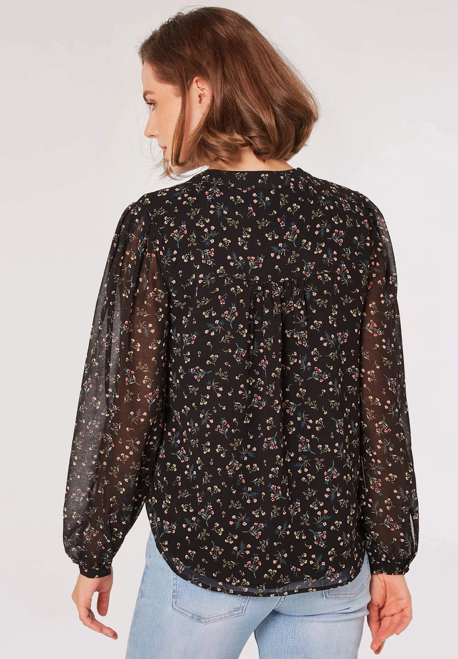 Black Ditsy Blouse - Out of the Blue