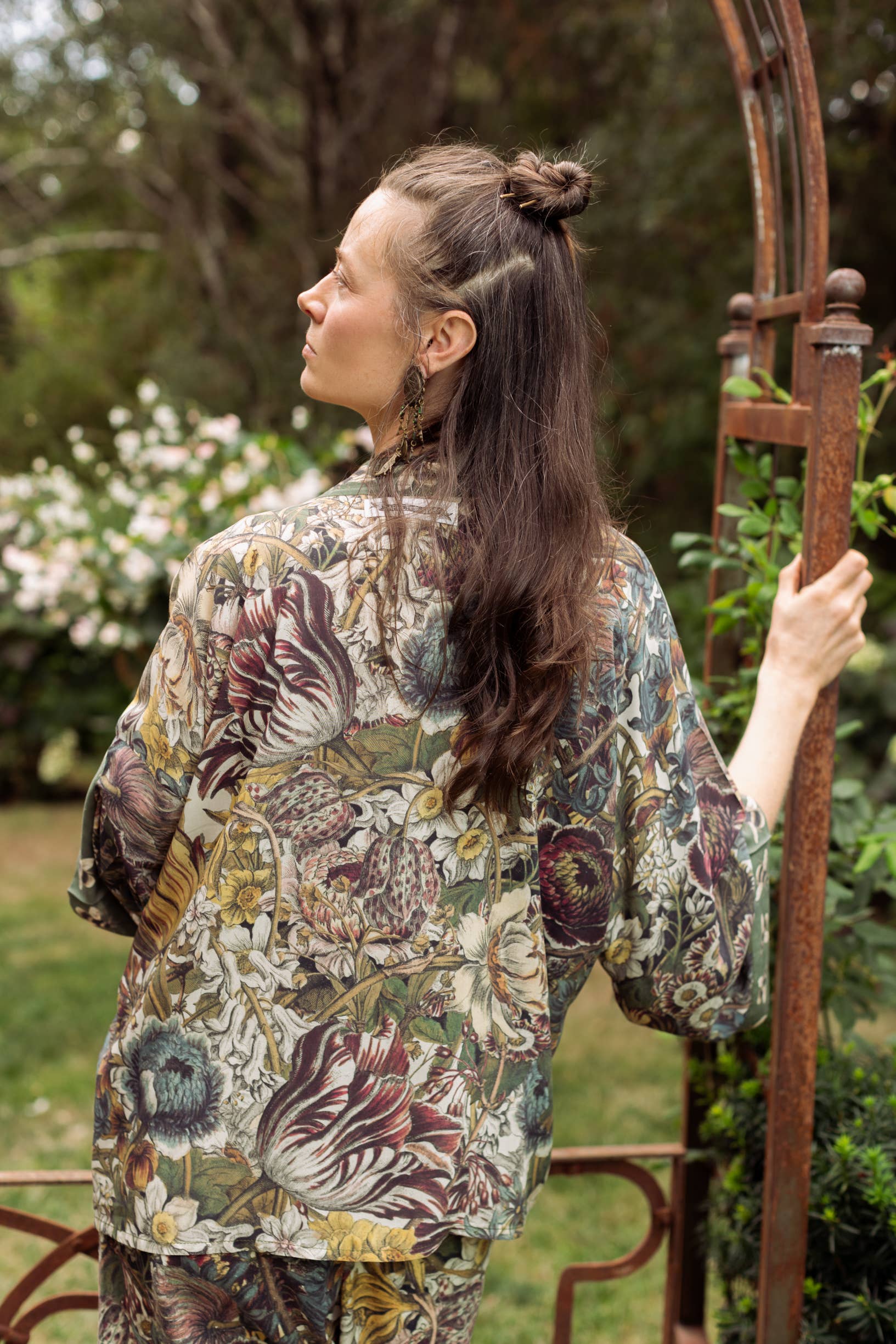 Love Grows Wild Floral Bamboo Cropped Jacket - Out of the Blue