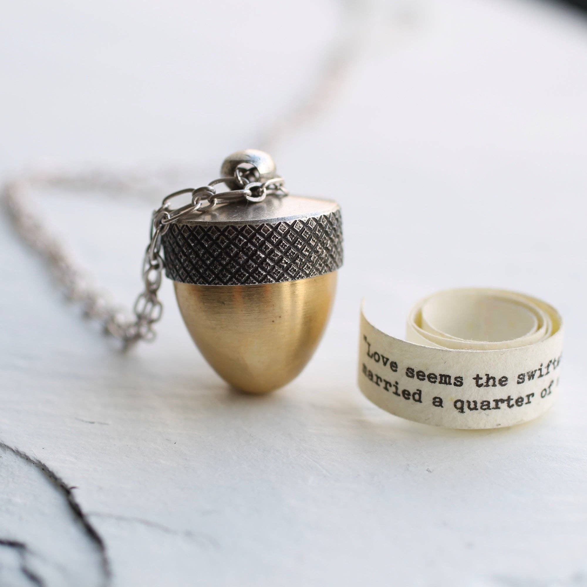 Acorn Locket Necklace - Out of the Blue