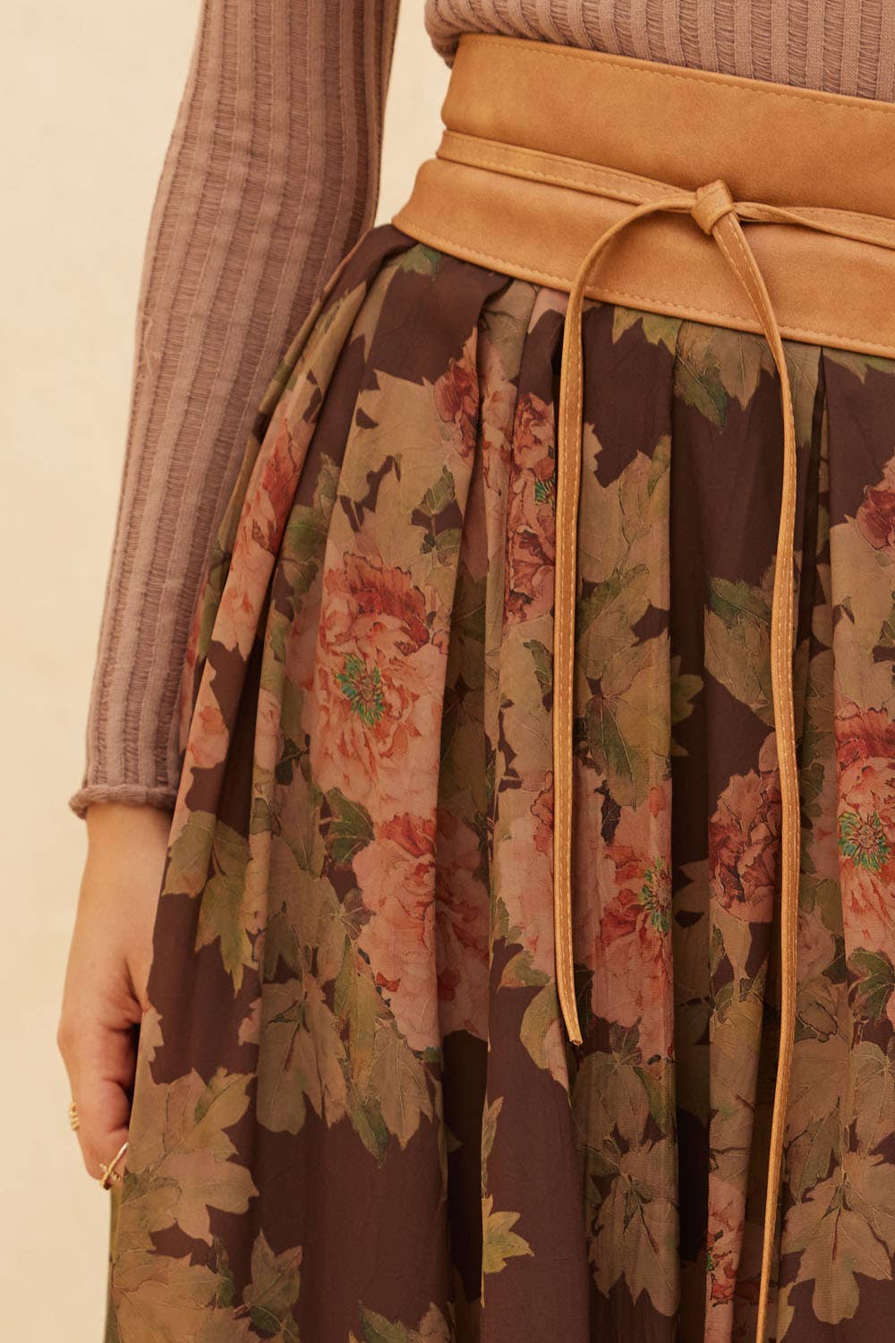 Pleated Midi Circle Skirt