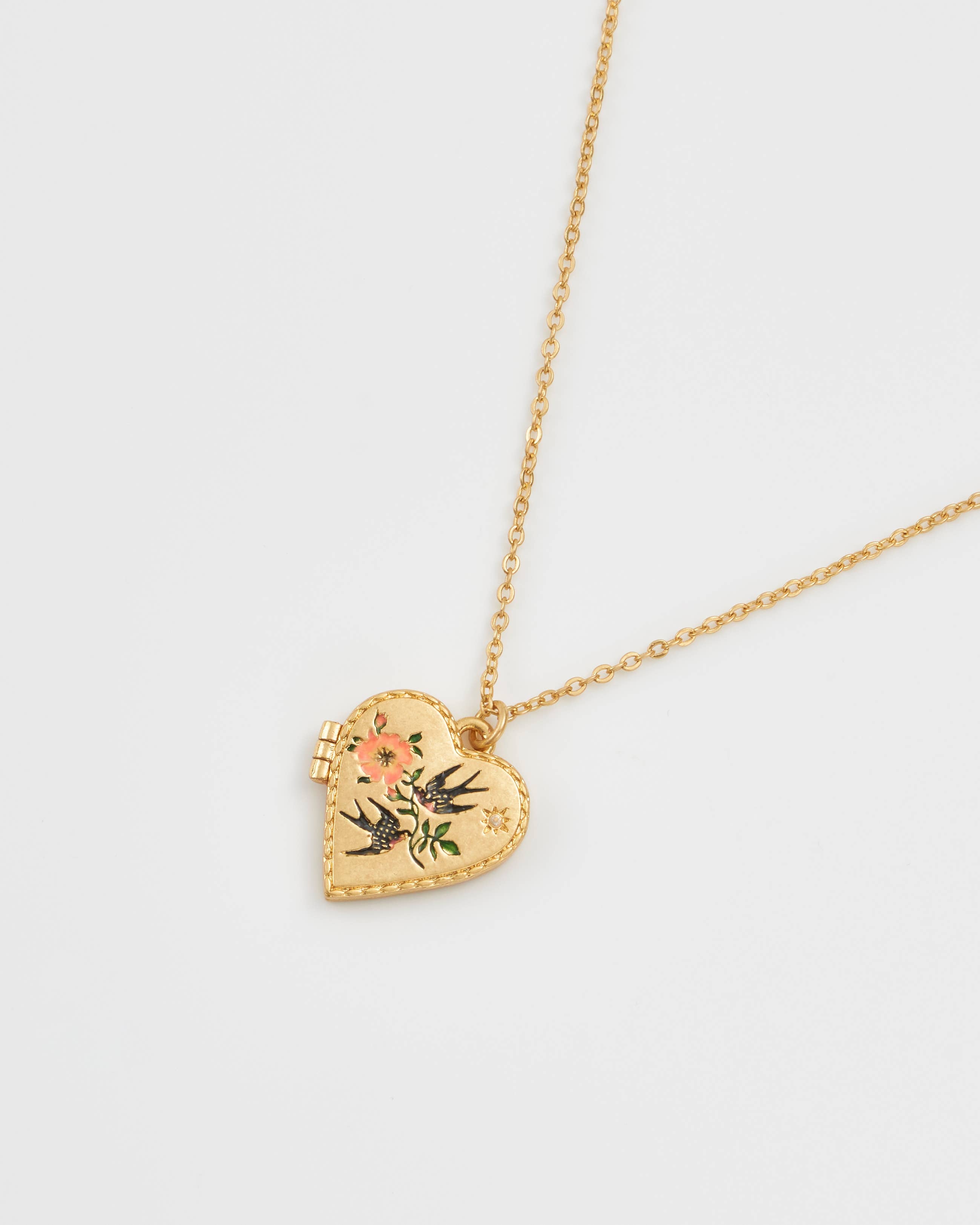 Swallow HeartLocket Necklace - Out of the Blue