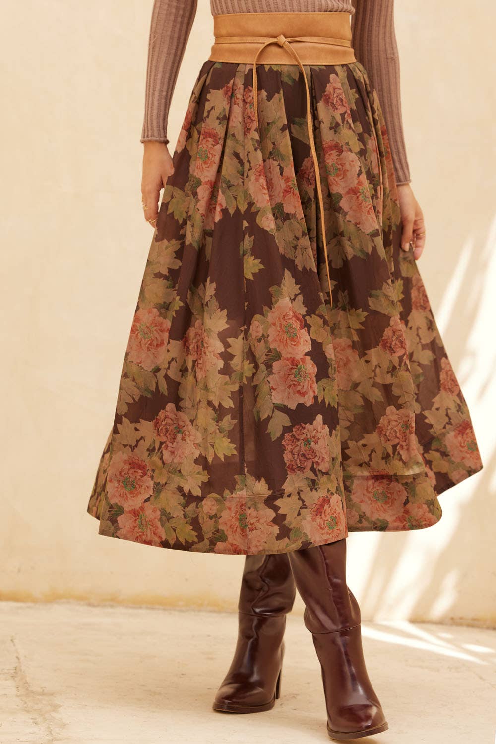 Pleated Midi Circle Skirt