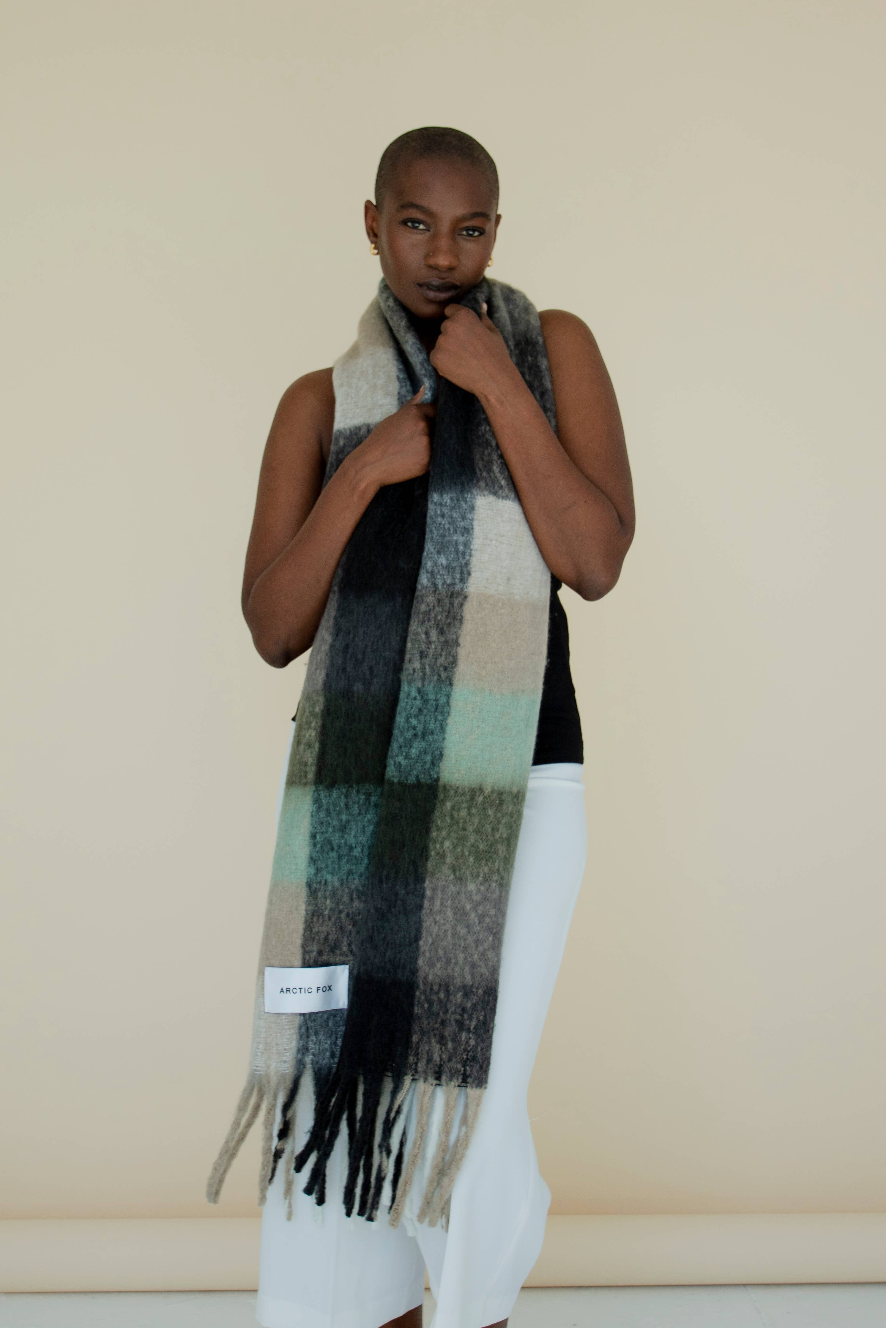 The Reykjavik Scarf - Black Check - AW23 - Out of the Blue