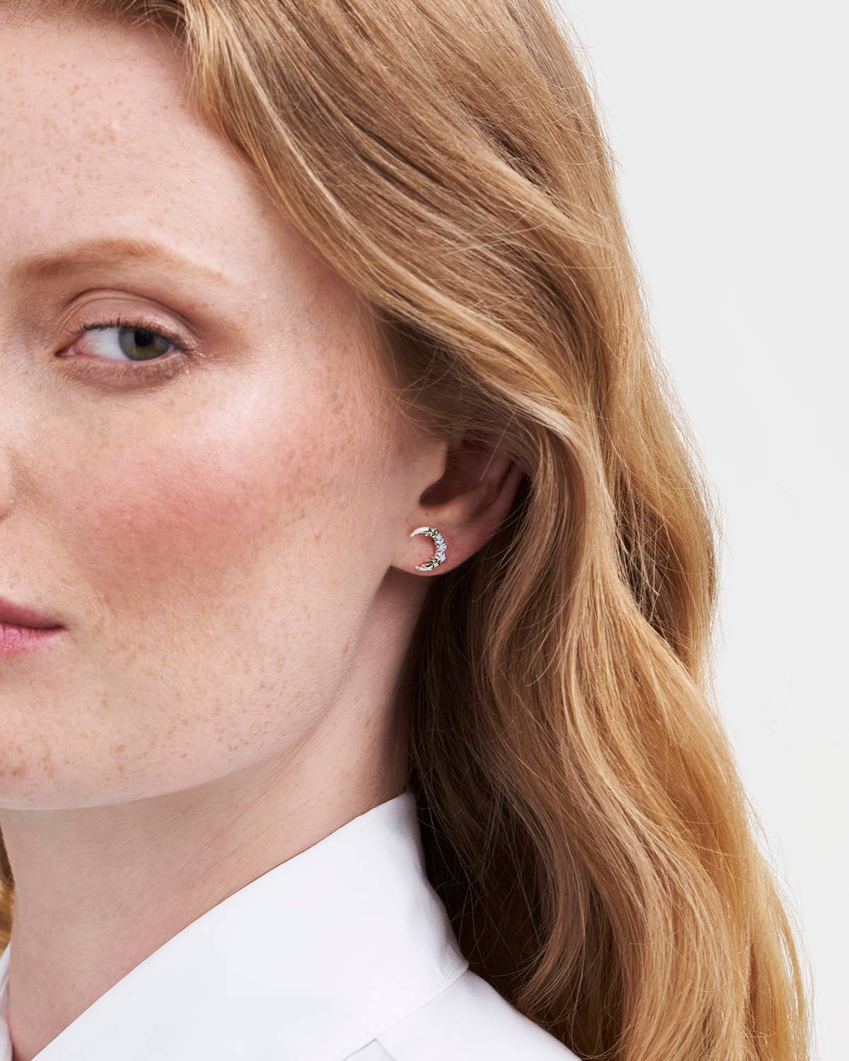 Nightshade Moon Silver Stud Earrings