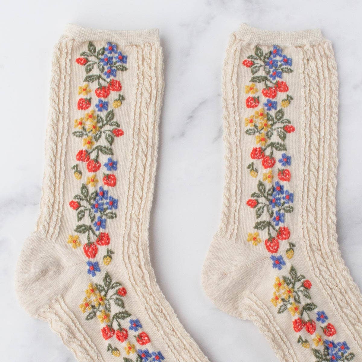 Vintage Strawberry Socks - Out of the Blue