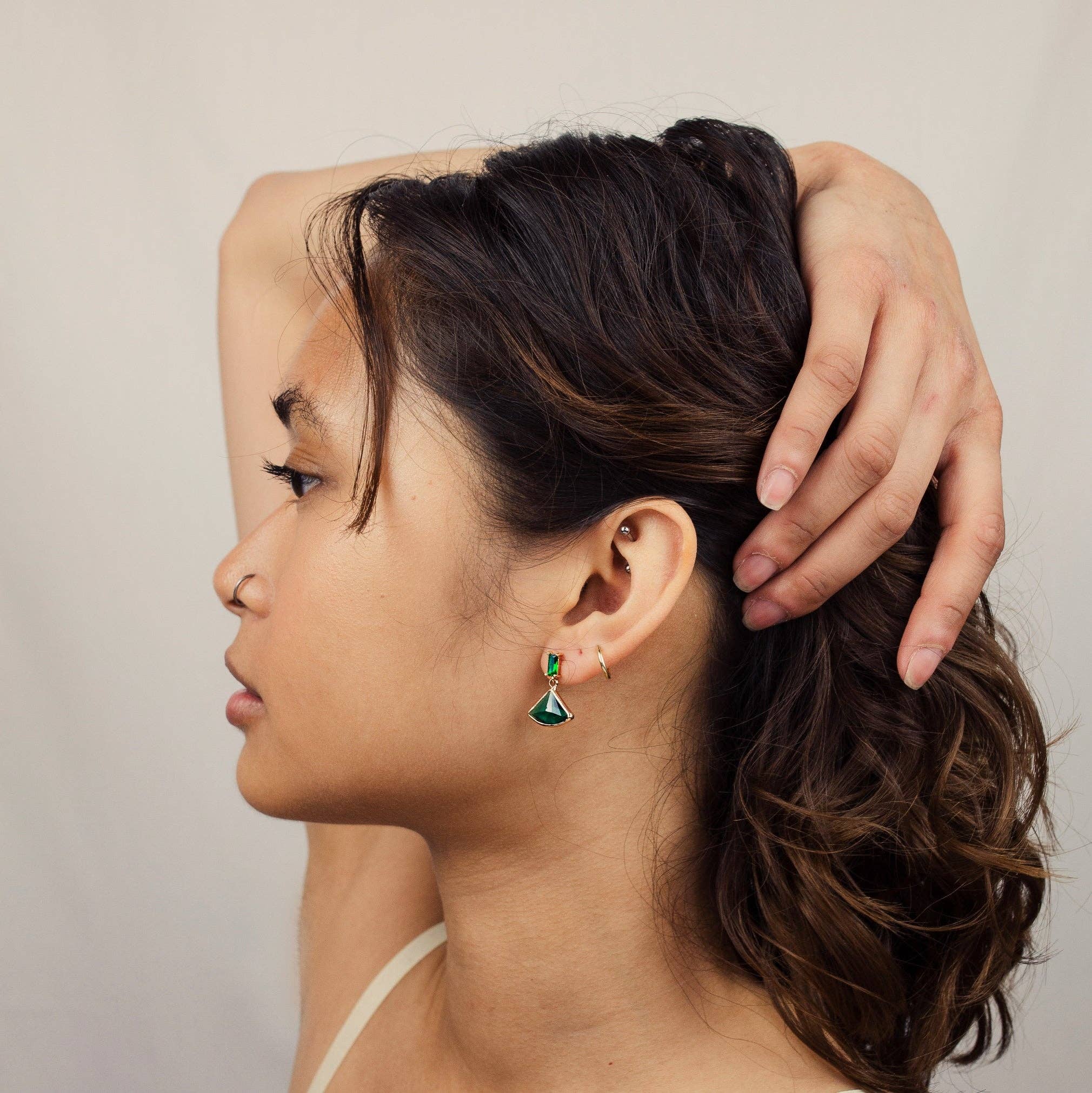 Vintage Jade Baguette Earrings - Out of the Blue