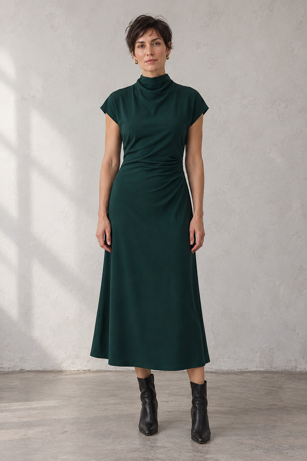 Mock Neck Maxi Dress