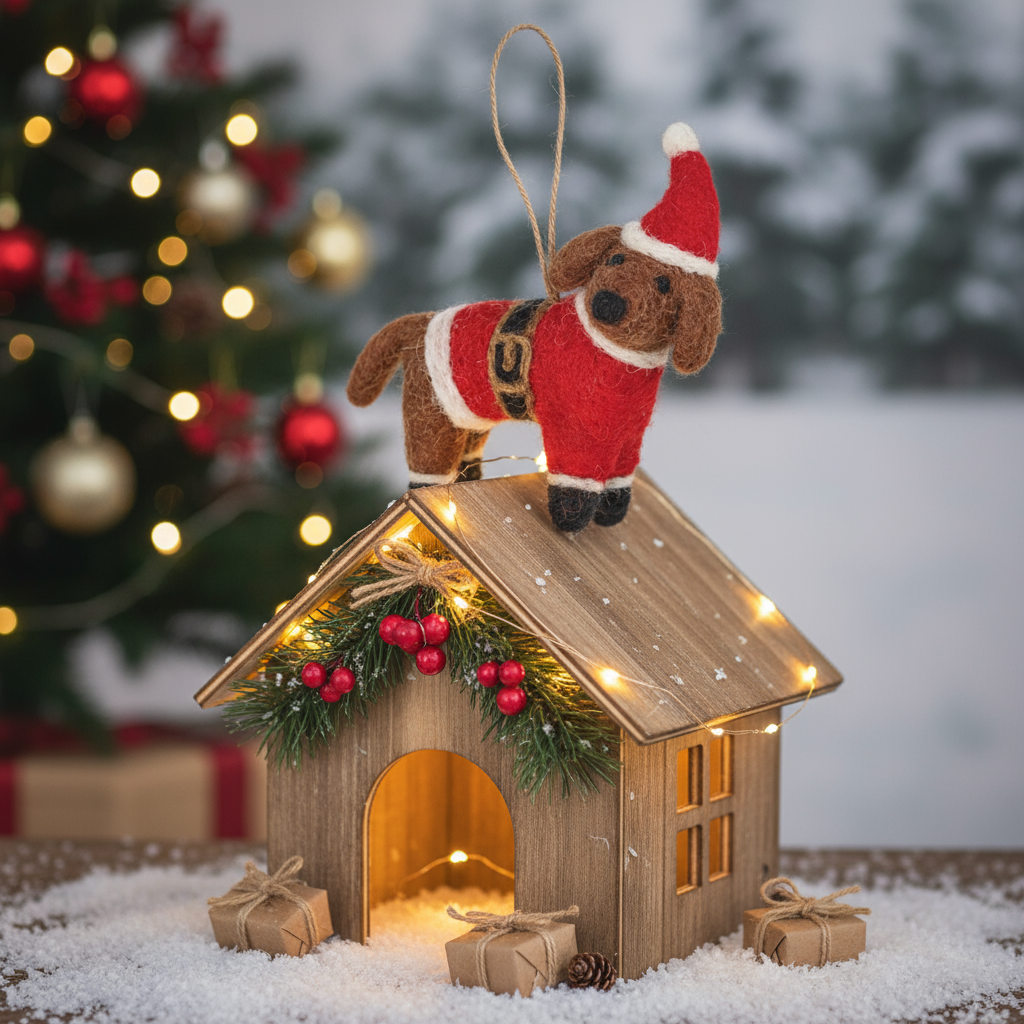 Felt Buddy Festive Dog Decoration