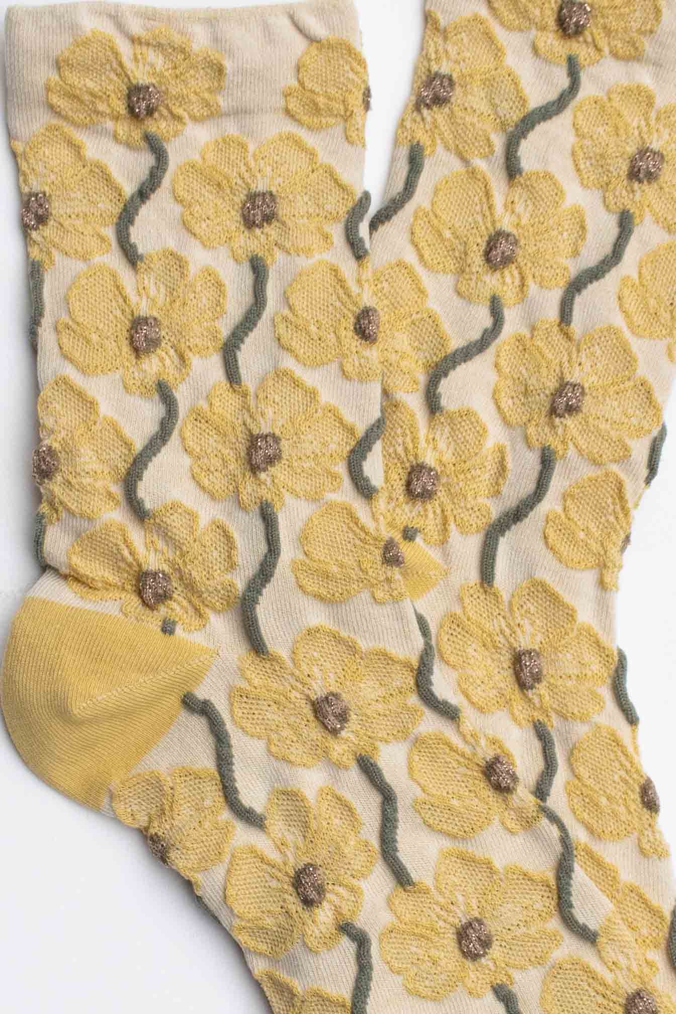 Floral Bloom Cotton Blend Socks - Out of the Blue