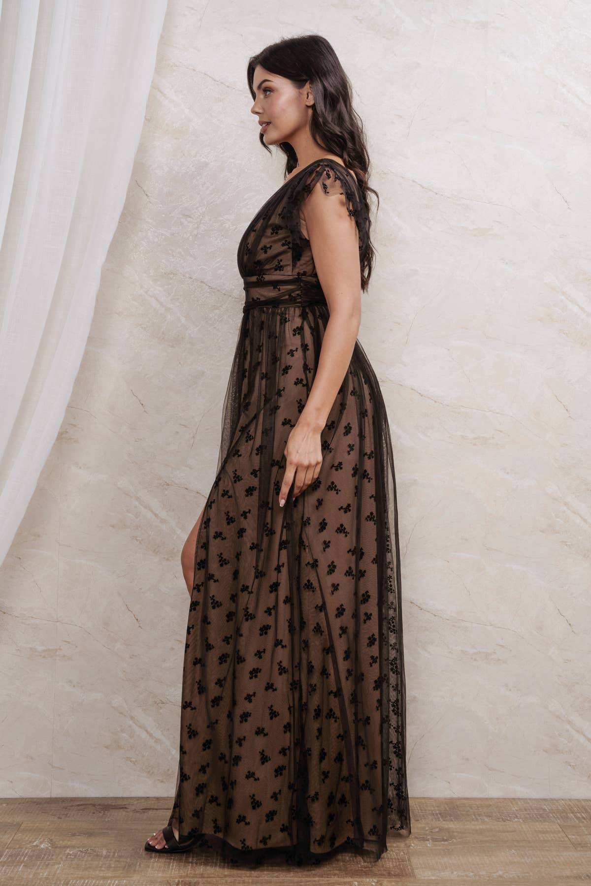 EMBROIDERED Tulle MAXI - Out of the Blue