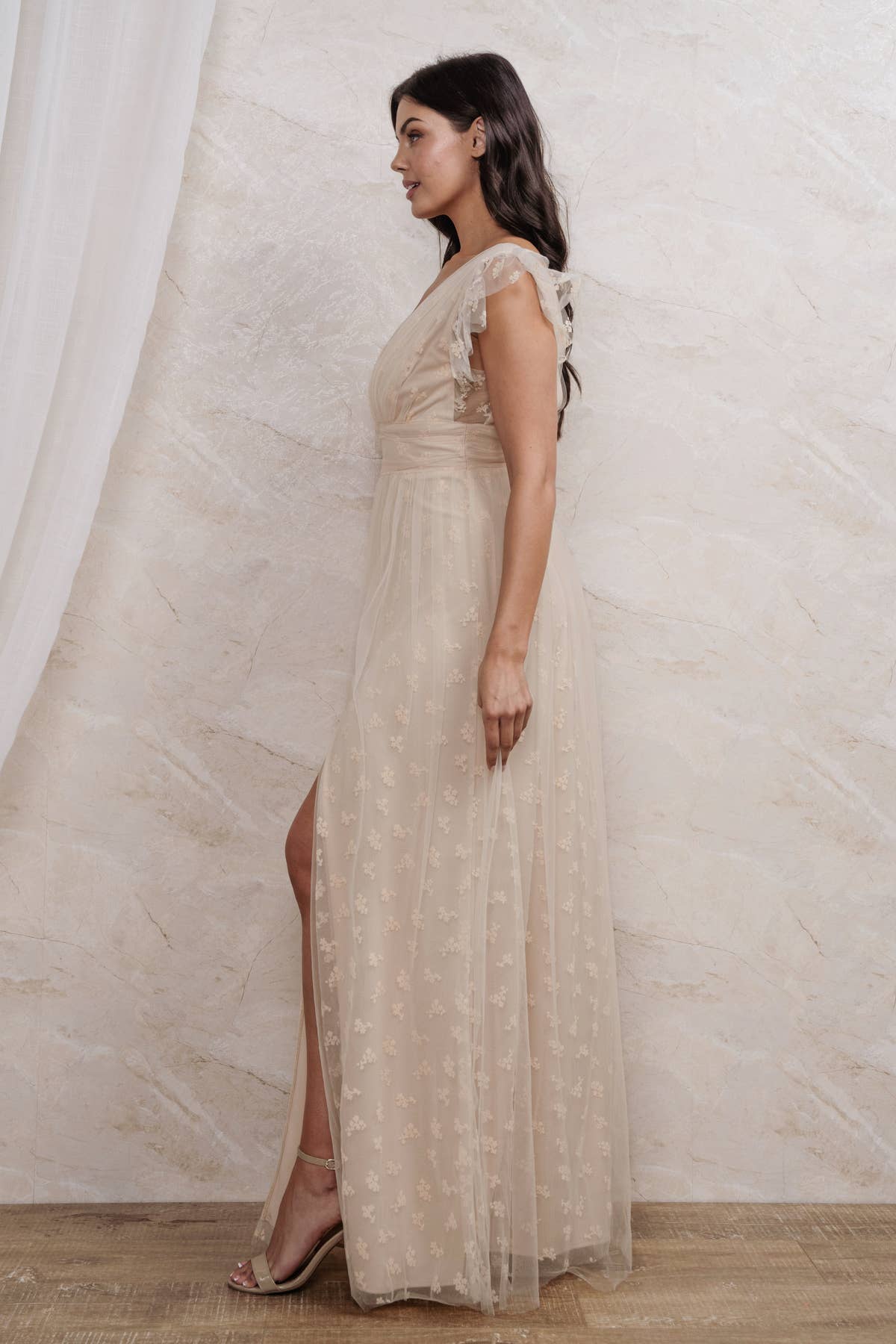 EMBROIDERED Tulle MAXI - Out of the Blue