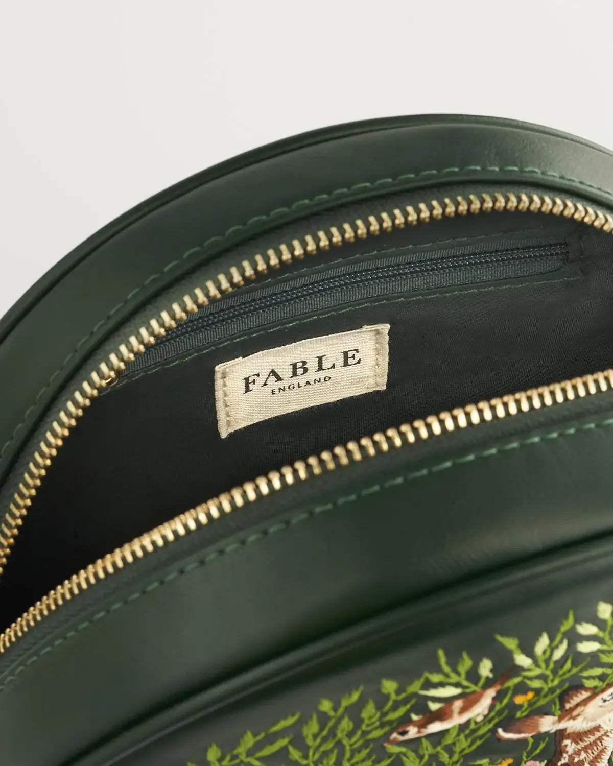 Chloe Fawn Embroidered Circle Bag Green - Out of the Blue
