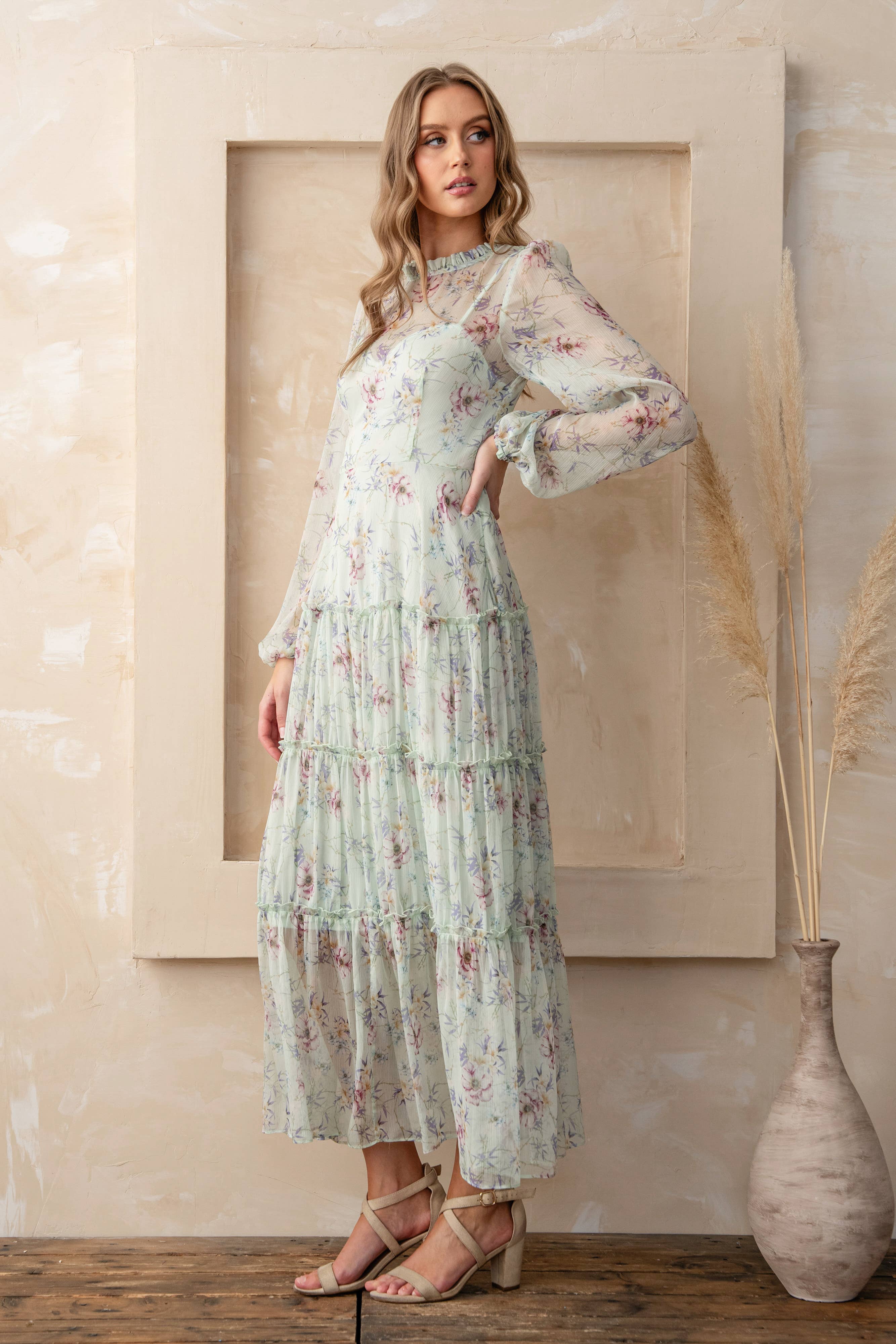 FLORAL LONGSLEEVE DRESS - Out of the Blue