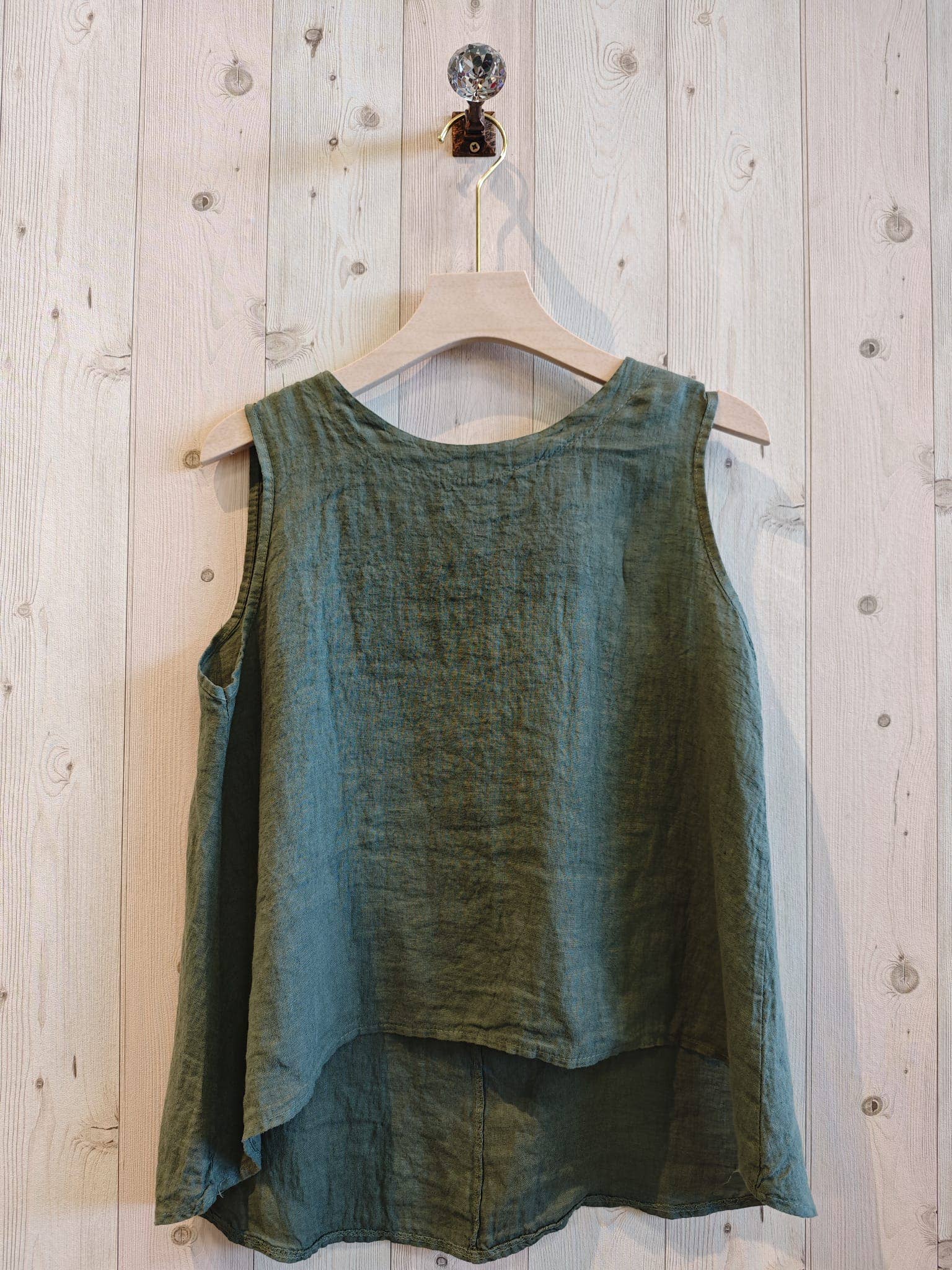 Bow Back Linen Top - Out of the Blue