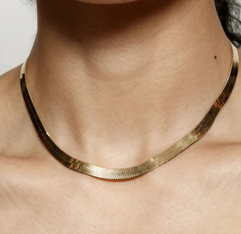Wheat Flat Chain Necklace - Out of the Blue