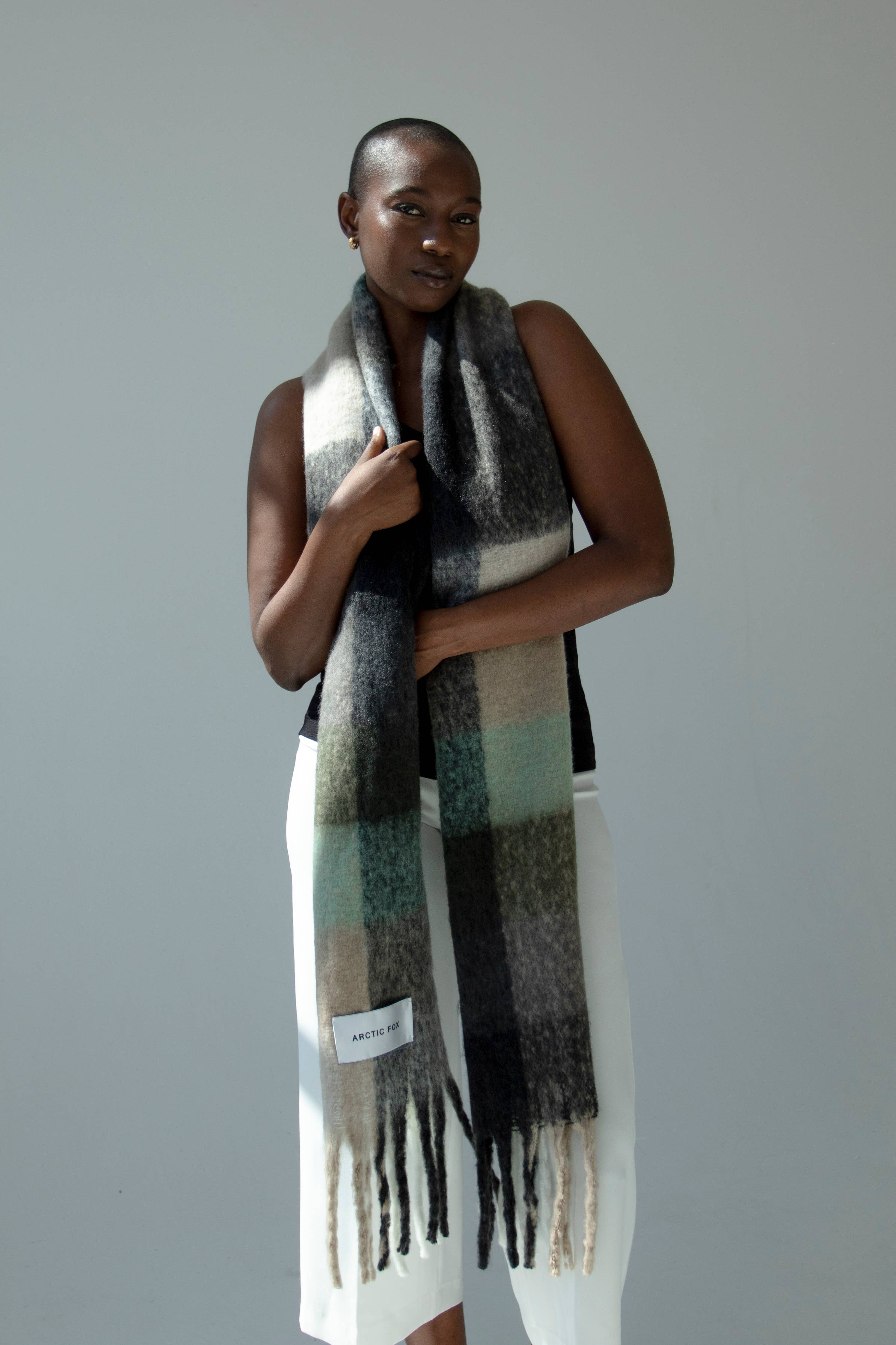 The Reykjavik Scarf - Black Check - AW23 - Out of the Blue