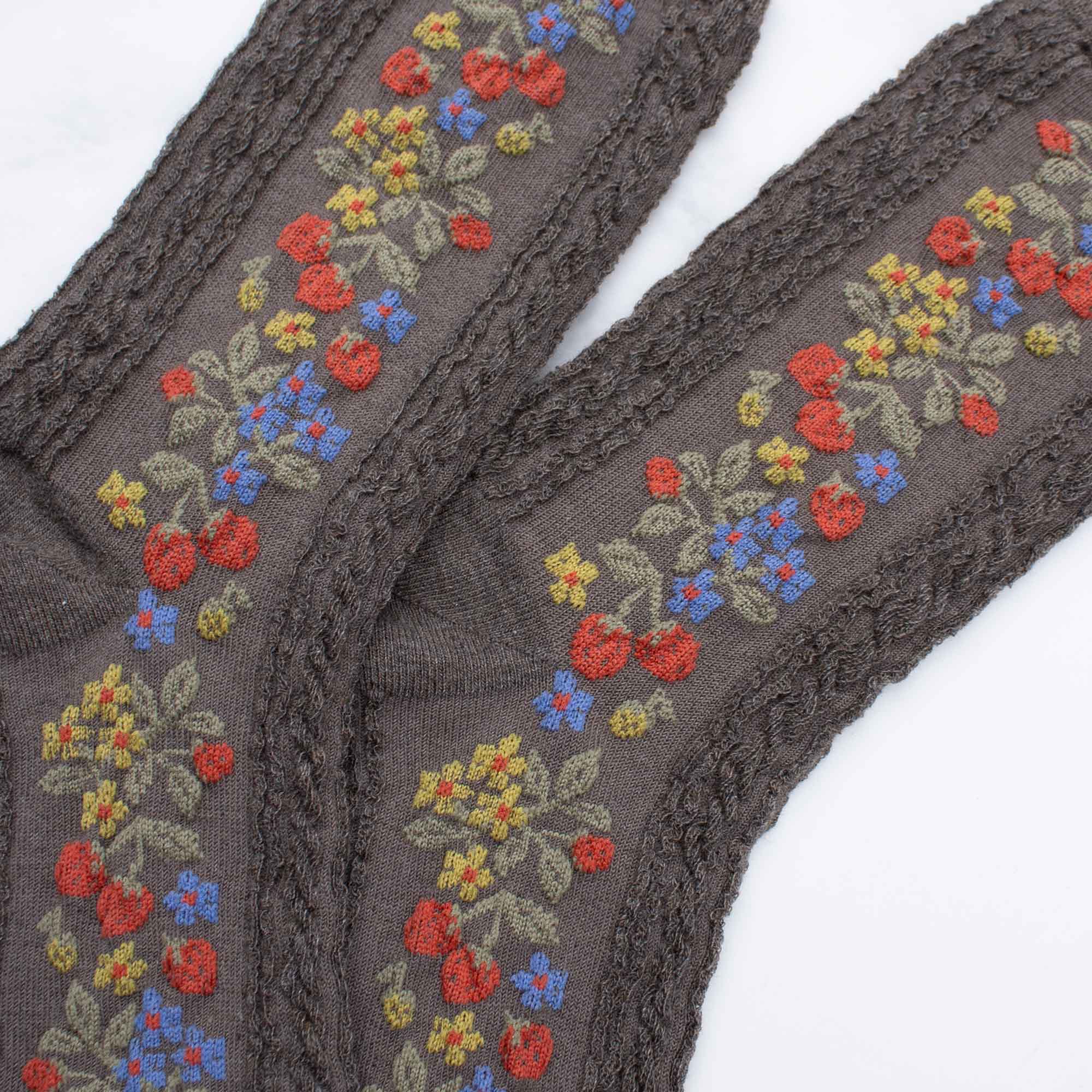 Vintage Strawberry Socks - Out of the Blue