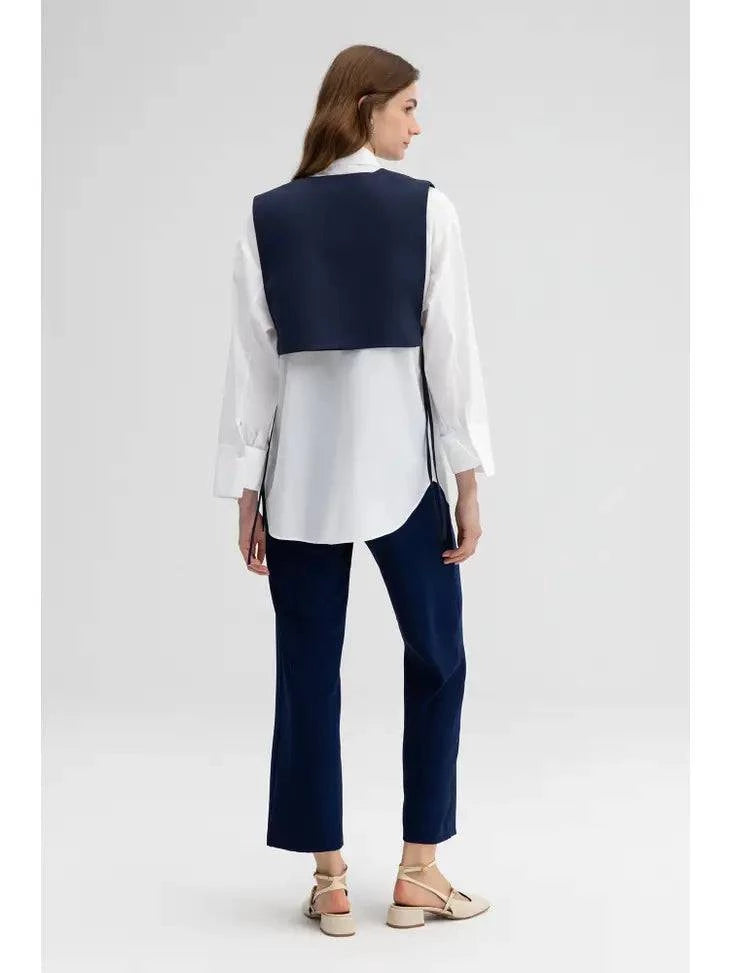 POPLIN SHIRT WITH VEST - Out of the Blue
