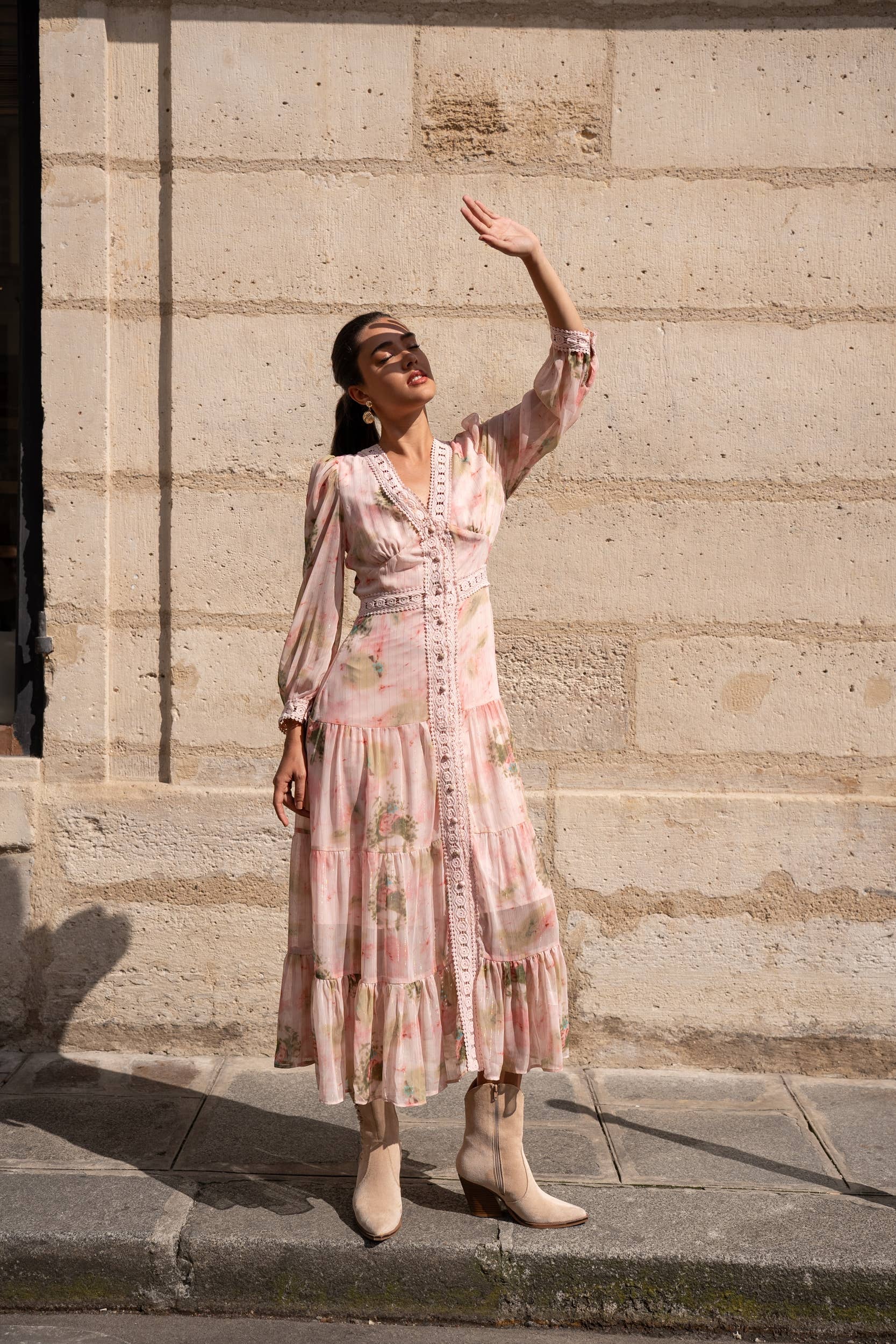 Avril long lace dress - Out of the Blue