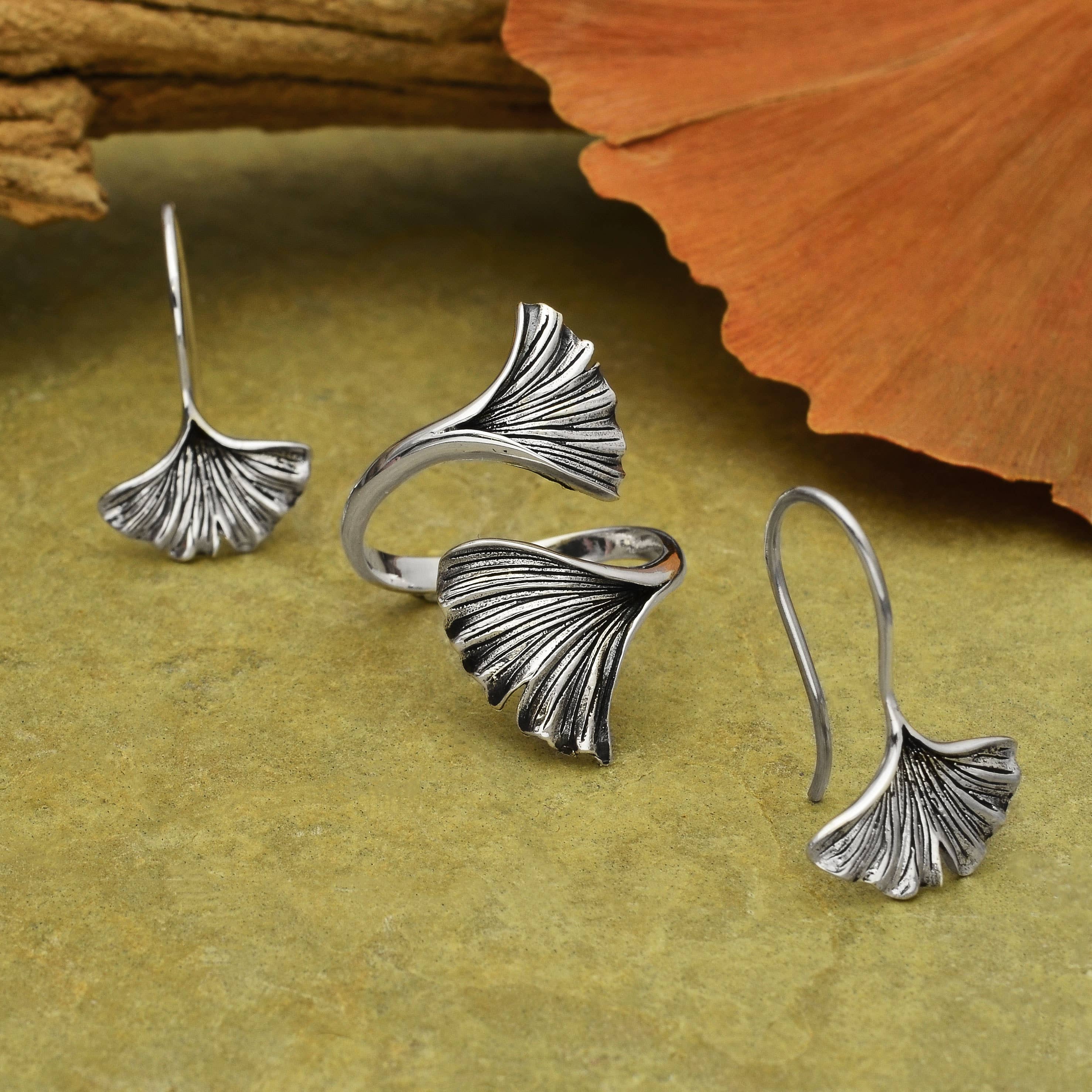 Ginkgo Leaf Earrings (Copy) - Out of the Blue
