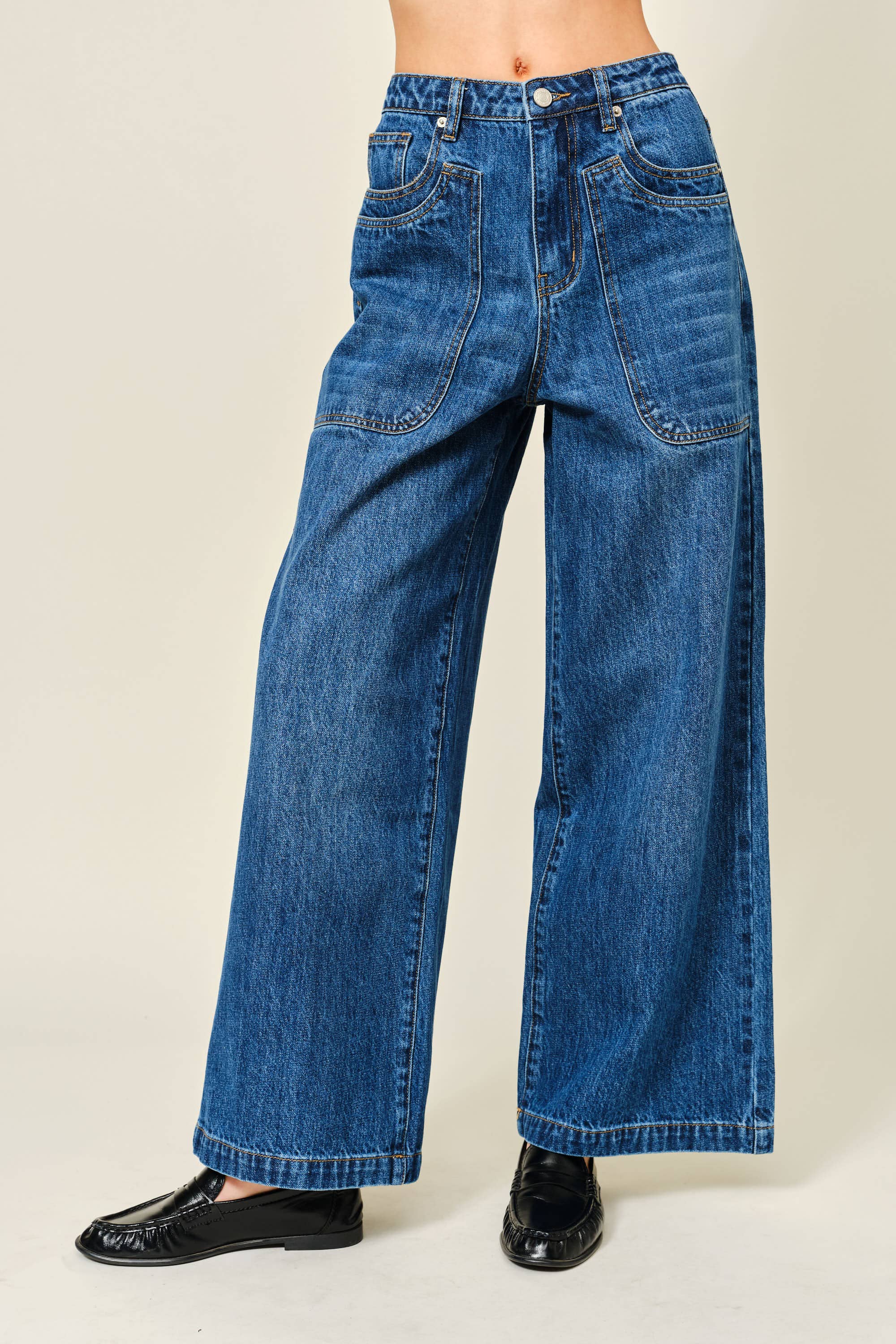 WIDE LEG DENIM JEANS