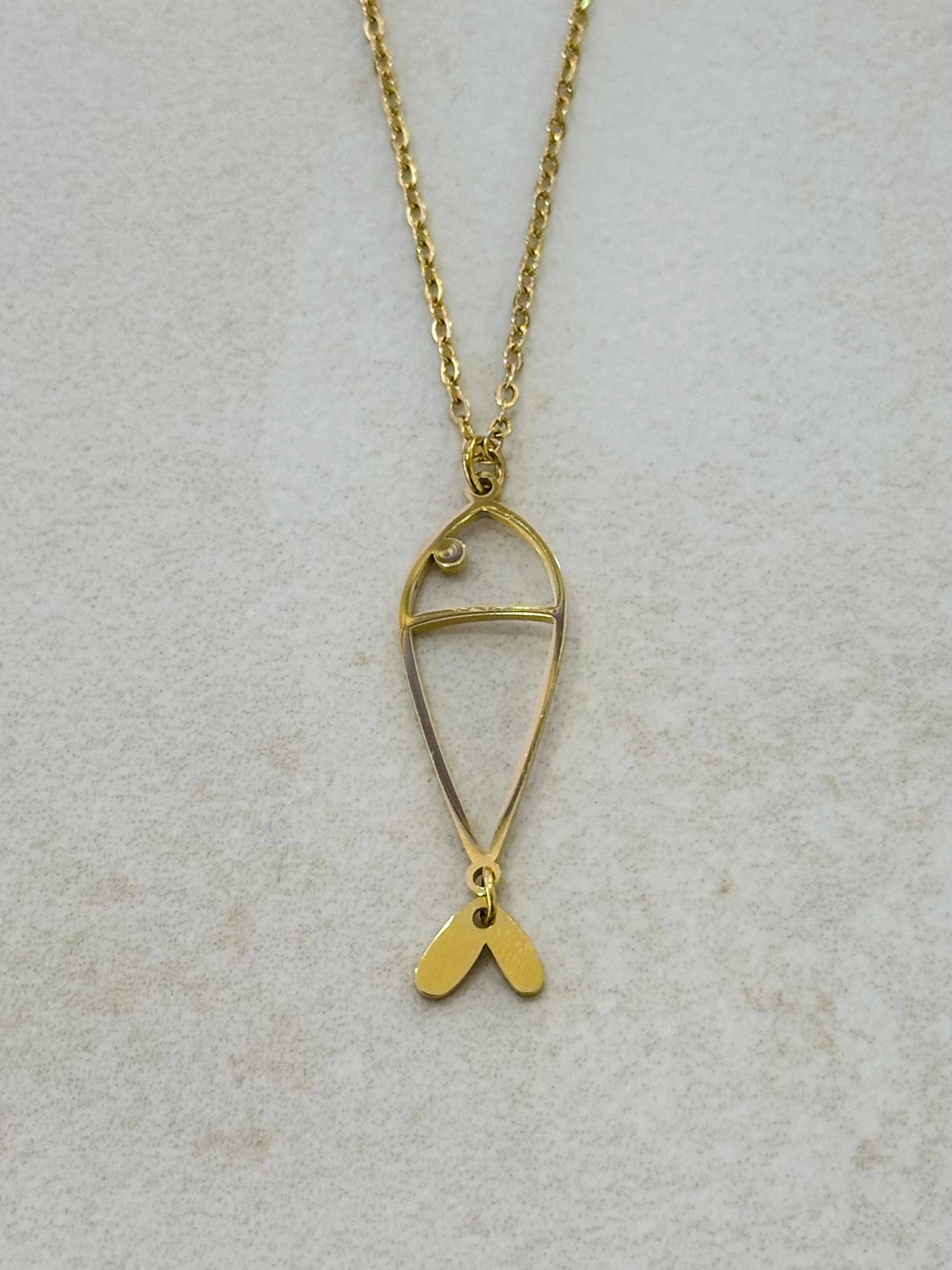 Fish Heart Tail Necklace