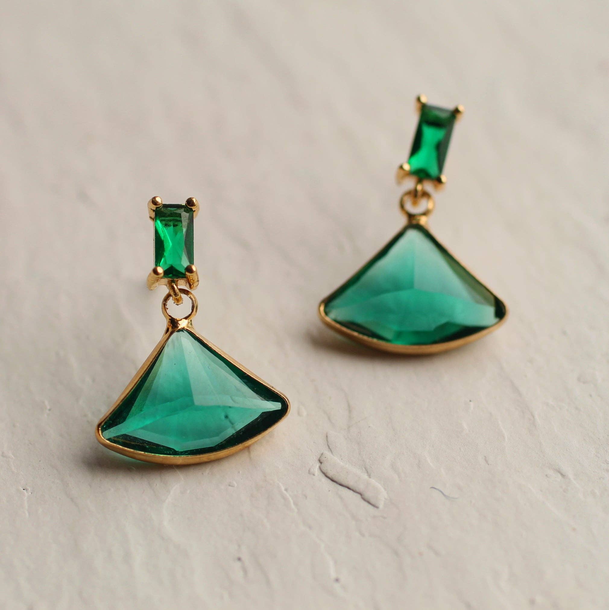 Vintage Jade Baguette Earrings - Out of the Blue