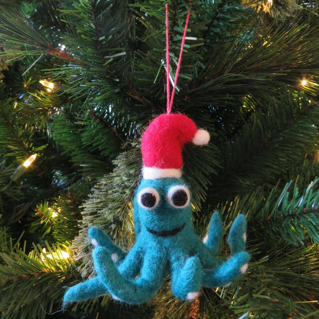 Felt Christmas Octopus Decoration