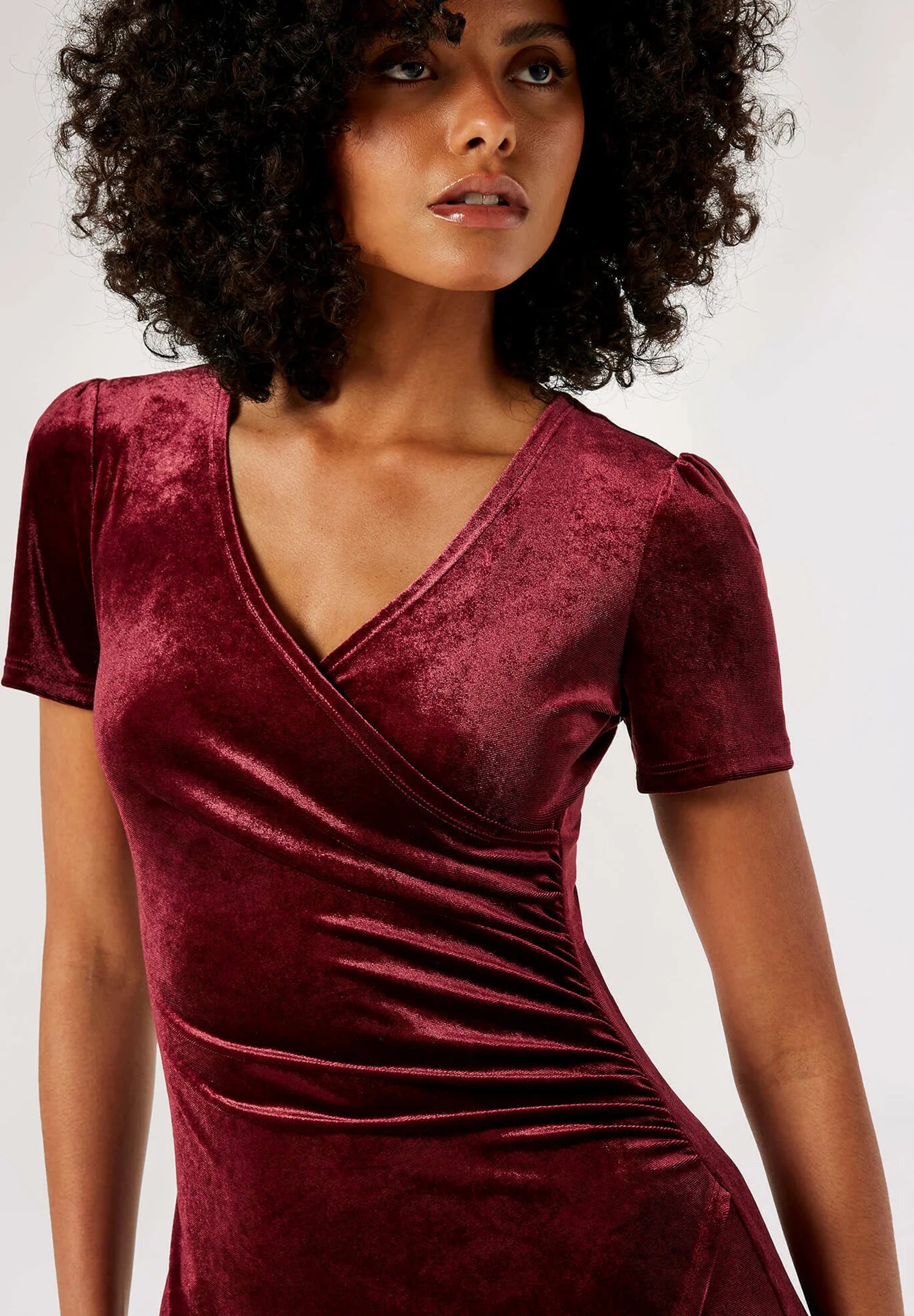 Velvet Ruched Dress - Out of the Blue