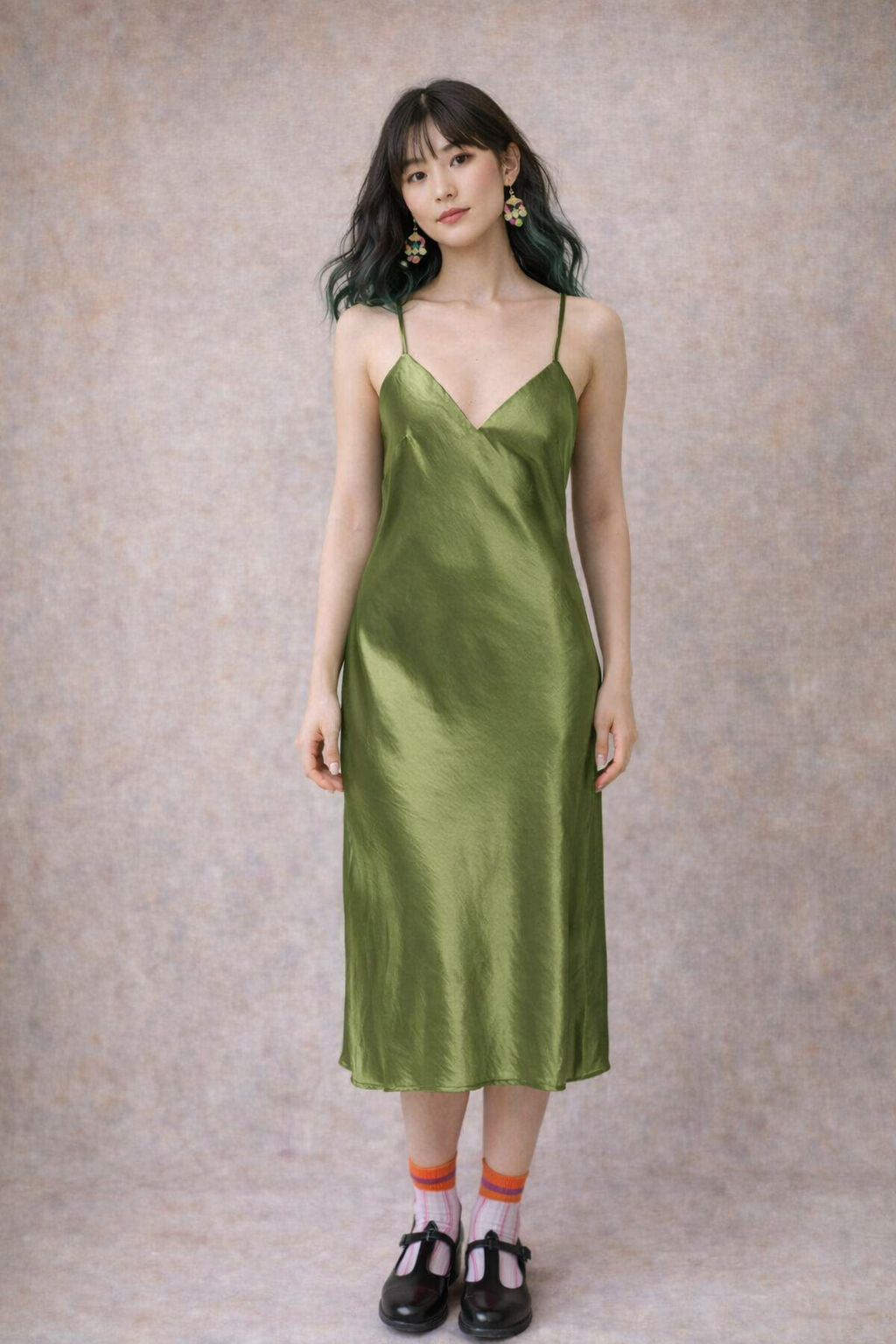 Satin Slip Dress - Out of the Blue