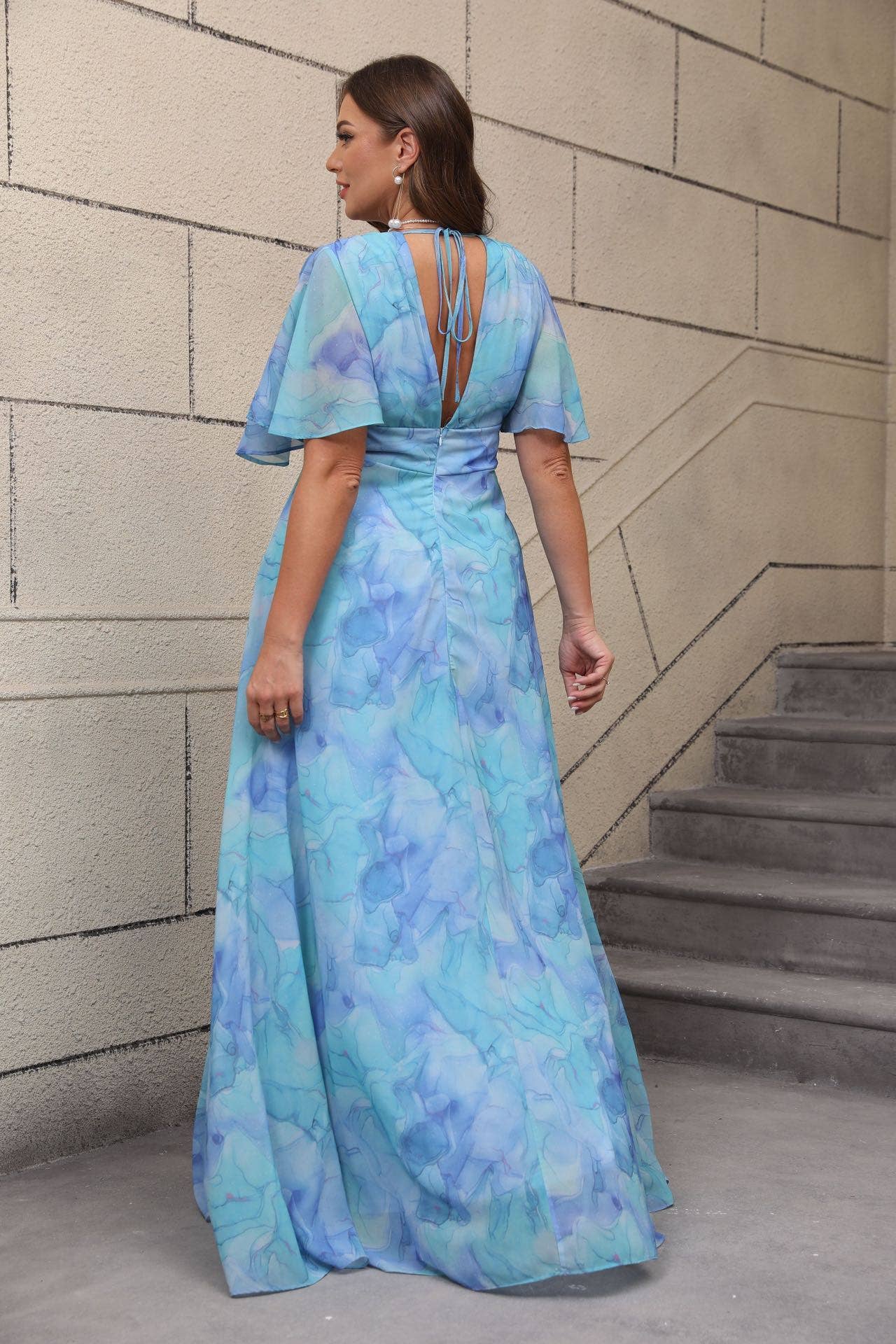 Monet Watercolor Dress - Out of the Blue