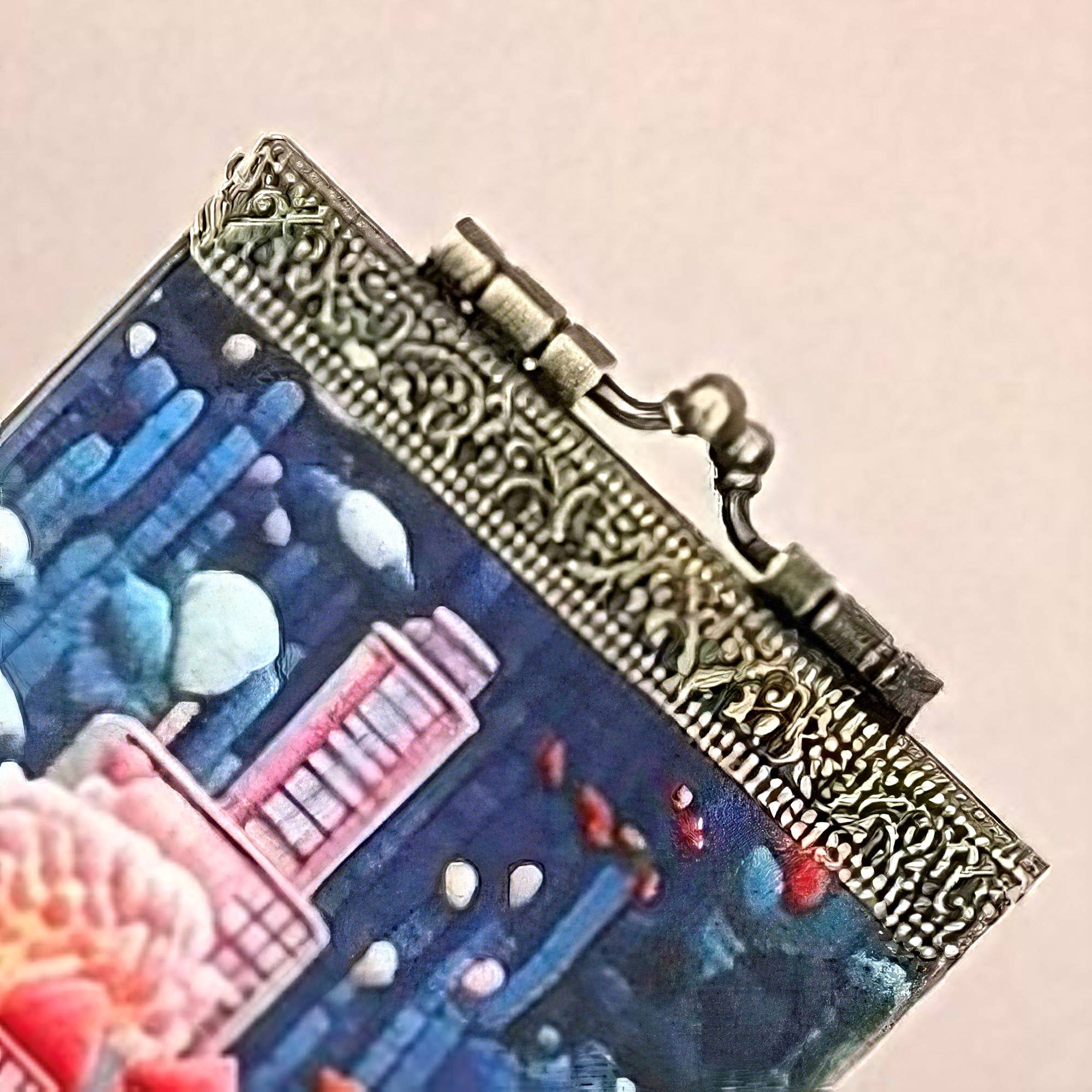 Handmade RFID Card Holder, Digital Embroidery Print Wallet