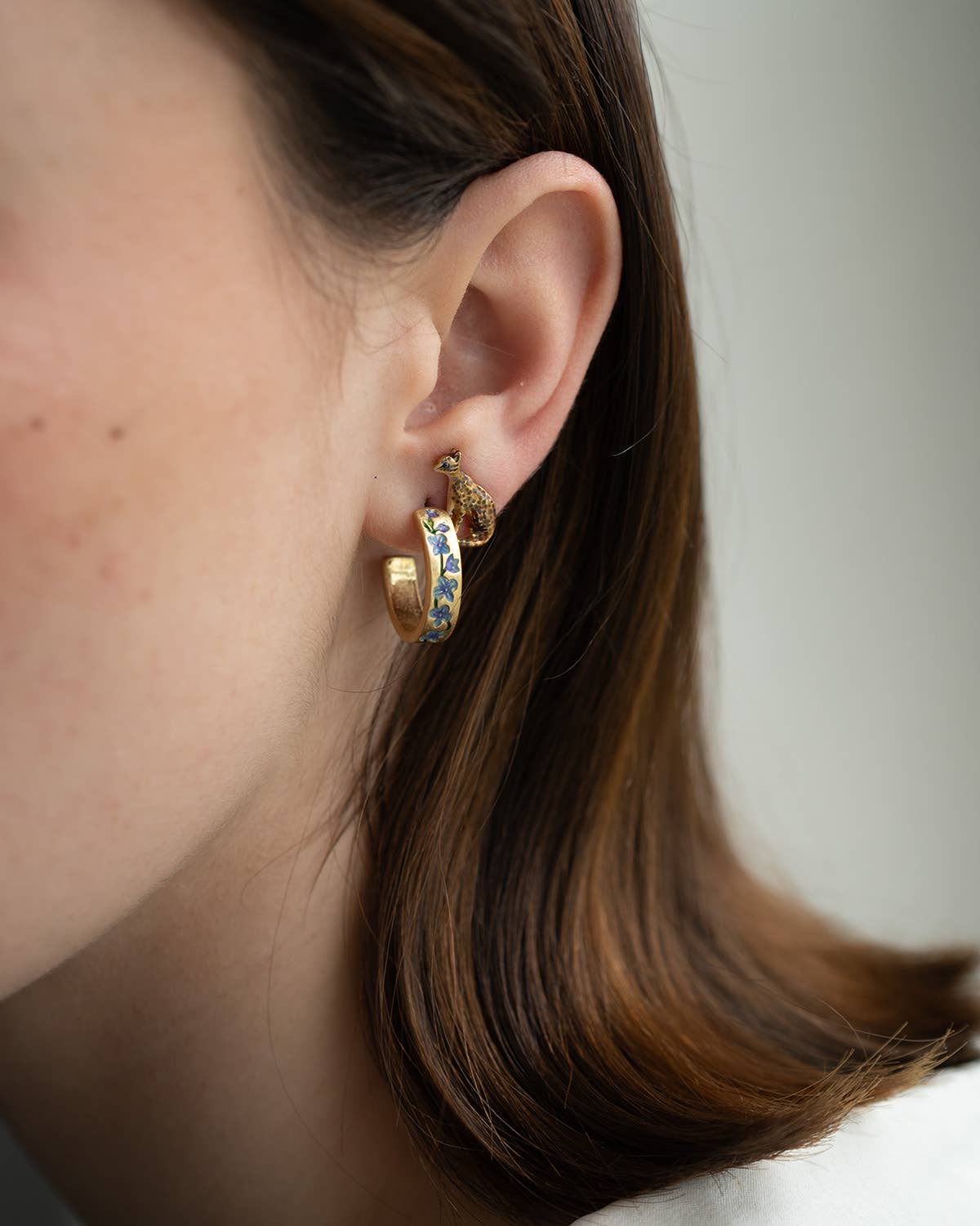 Blue Forget-Me-Not Hoop Earrings - Out of the Blue