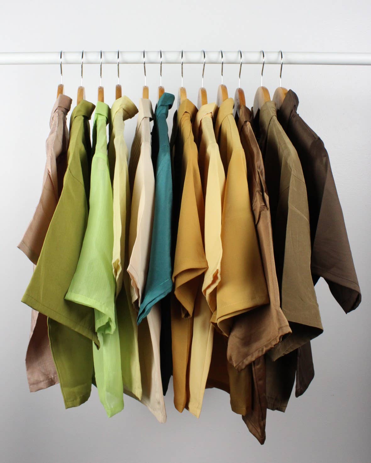 Reworked Vintage Short-Sleeve Button Up Blouse in SOLID COLORS - Cropped - Out of the Blue