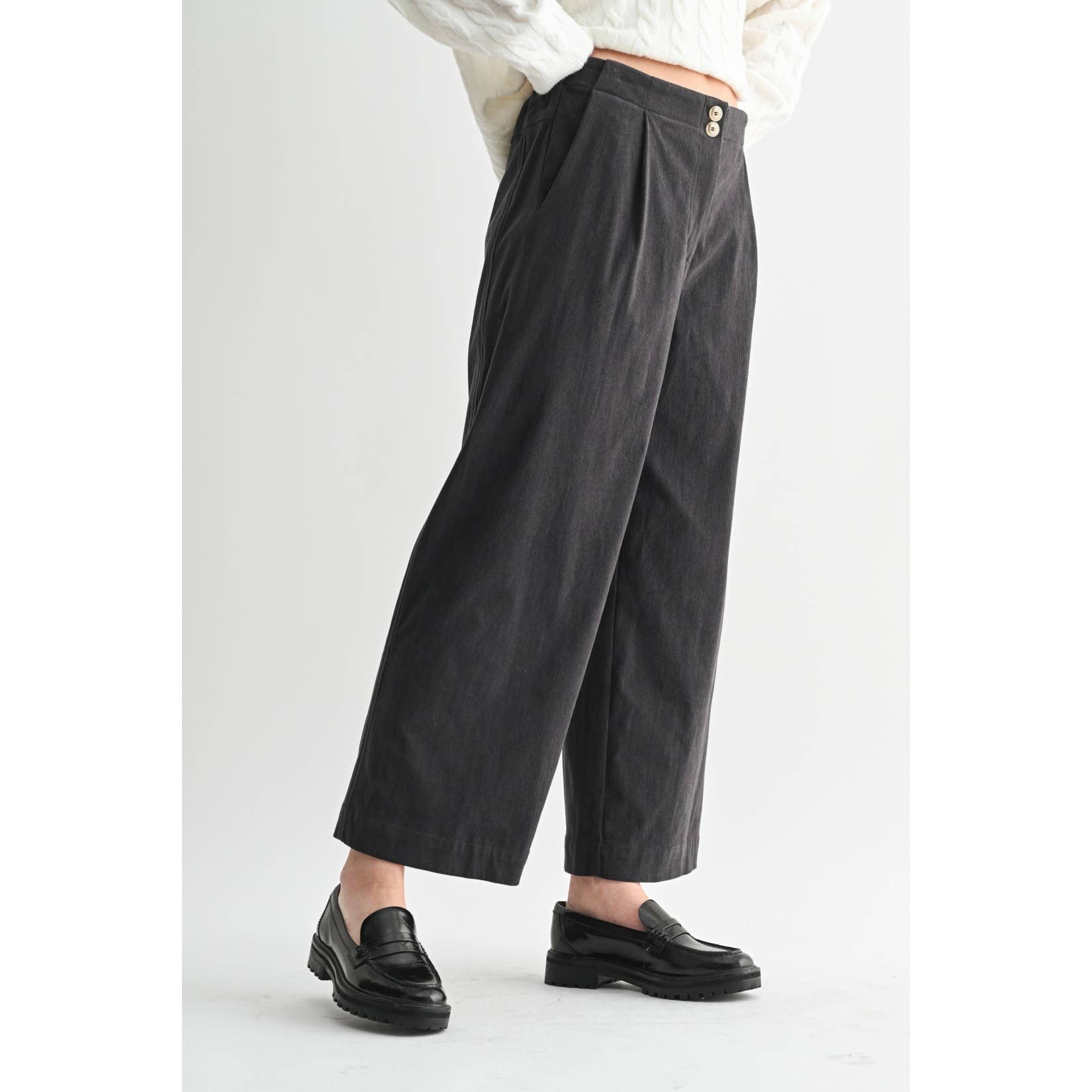CORDUROY WIDE LEG PANTS - Out of the Blue