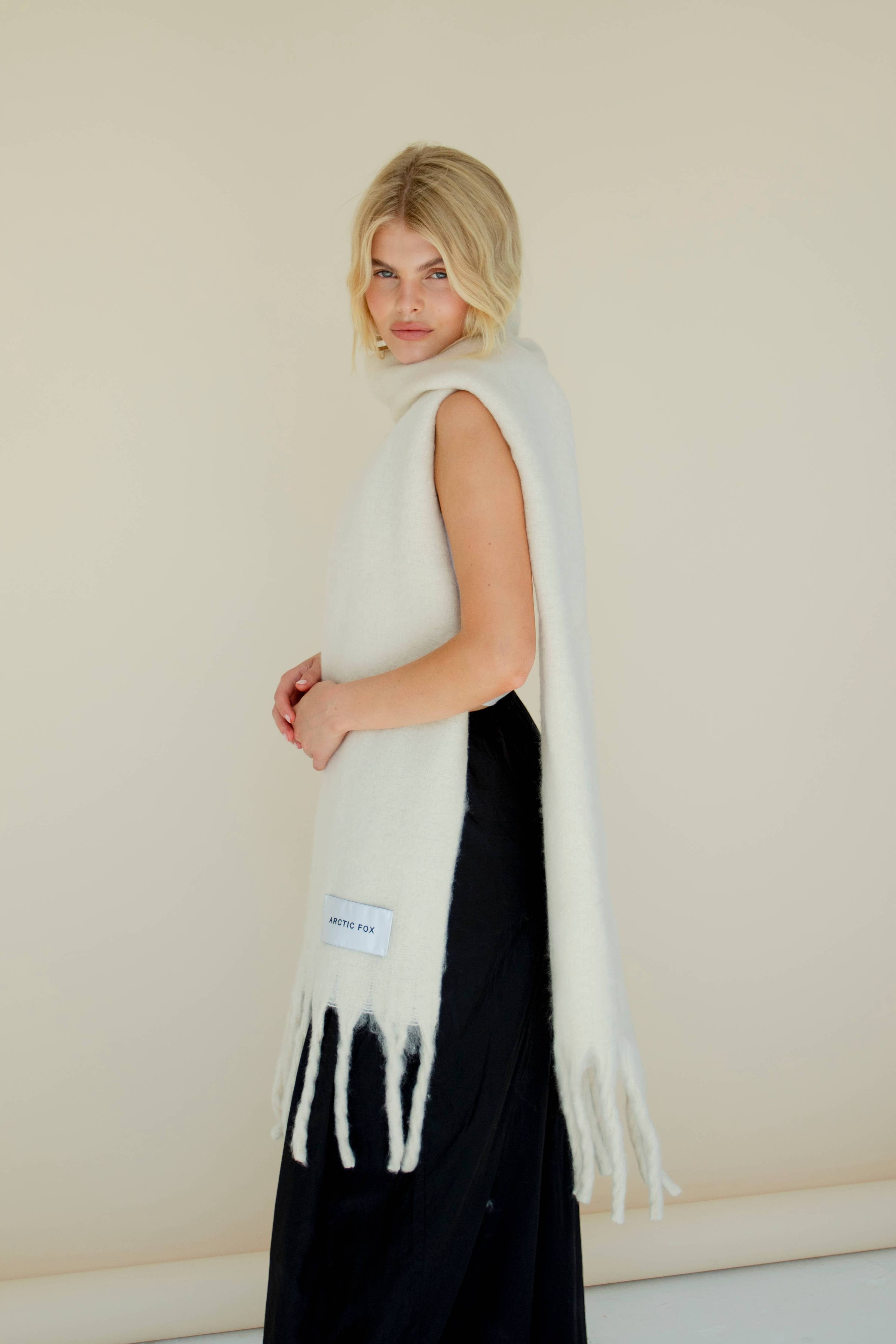 The Reykjavik Scarf - 100% Recycled - Pebble Beige - FW25 - Out of the Blue