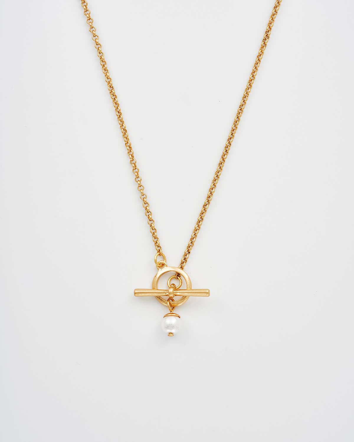 Pansy Pearl Gold Toggle Necklace - Out of the Blue