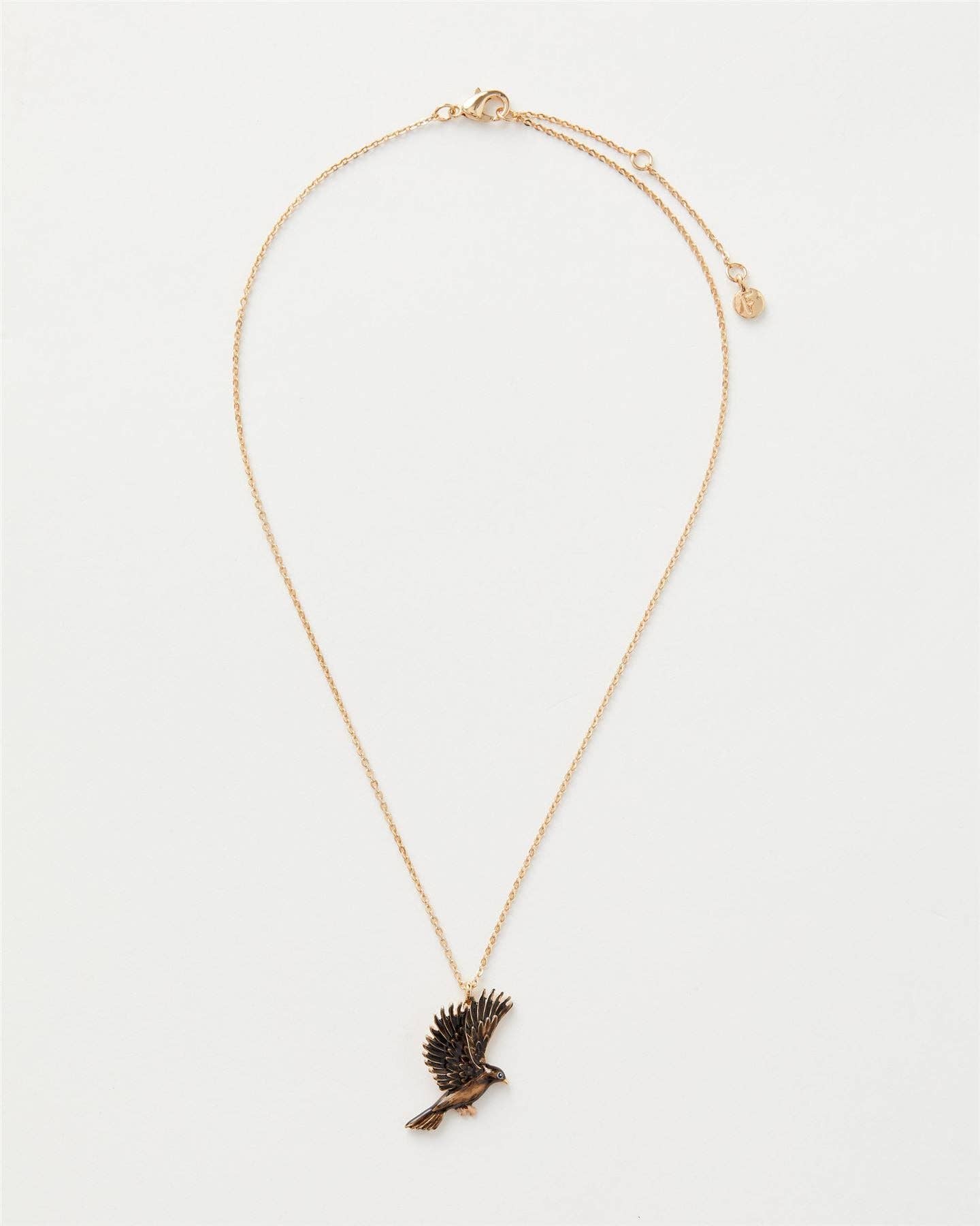 Enamel Black Bird Short Necklace: Matchbox - Out of the Blue